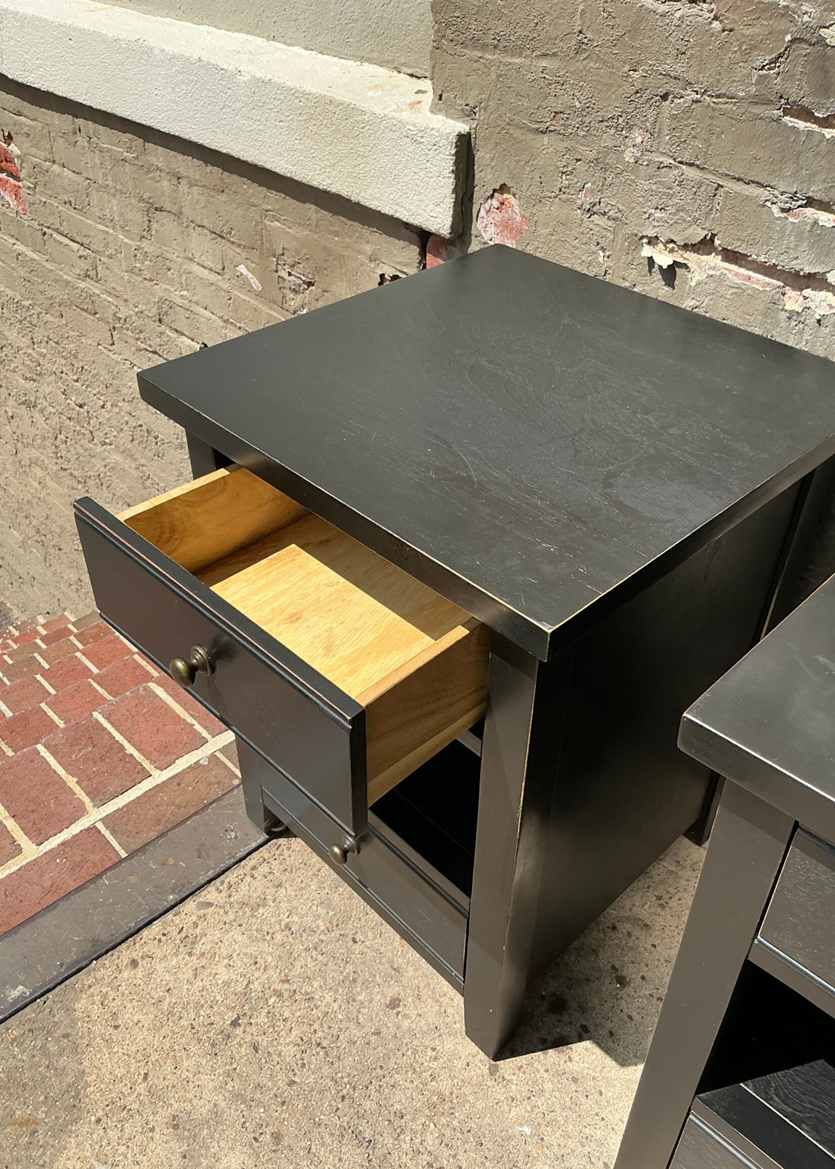 GOODWOOD Pair of Ebonized Nightstands, Pottery Barn