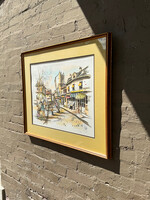 GOODWOOD Rue de Artistes Oil on Paper, Nikol