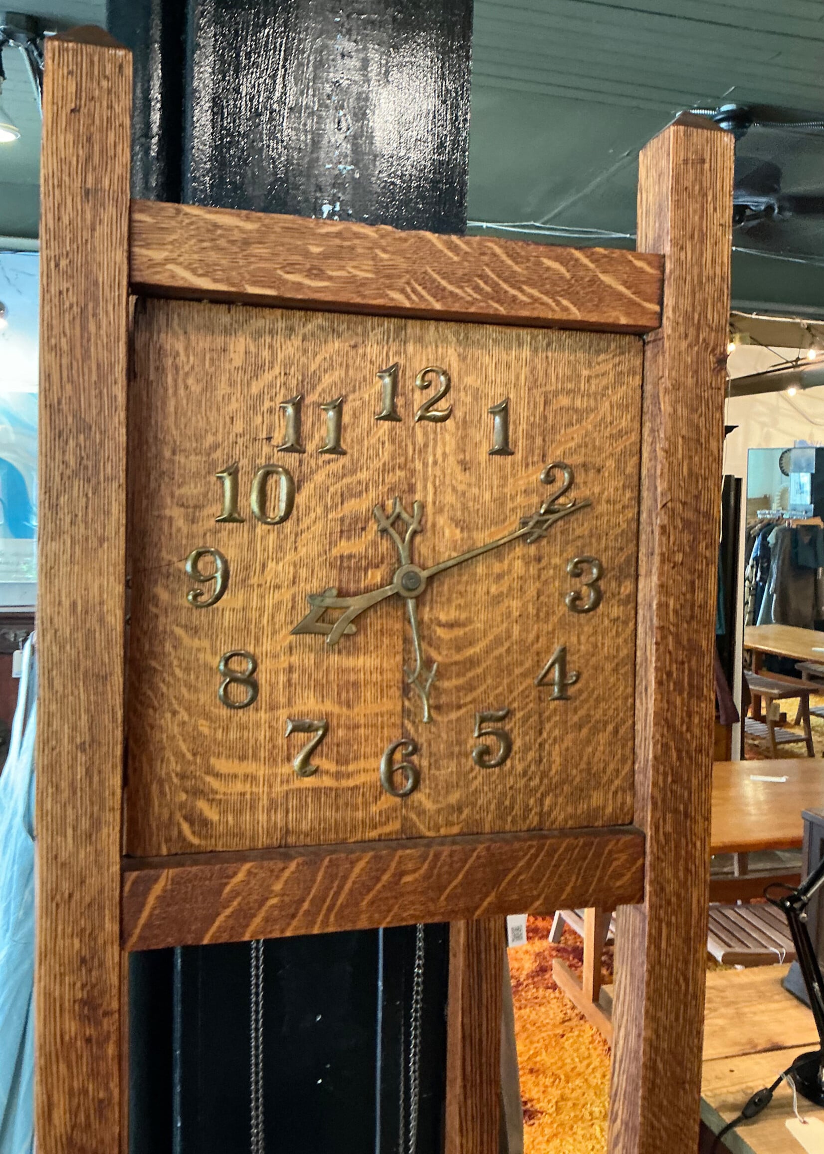 Antique Oak Mission Grandfather Clock (non-working)
