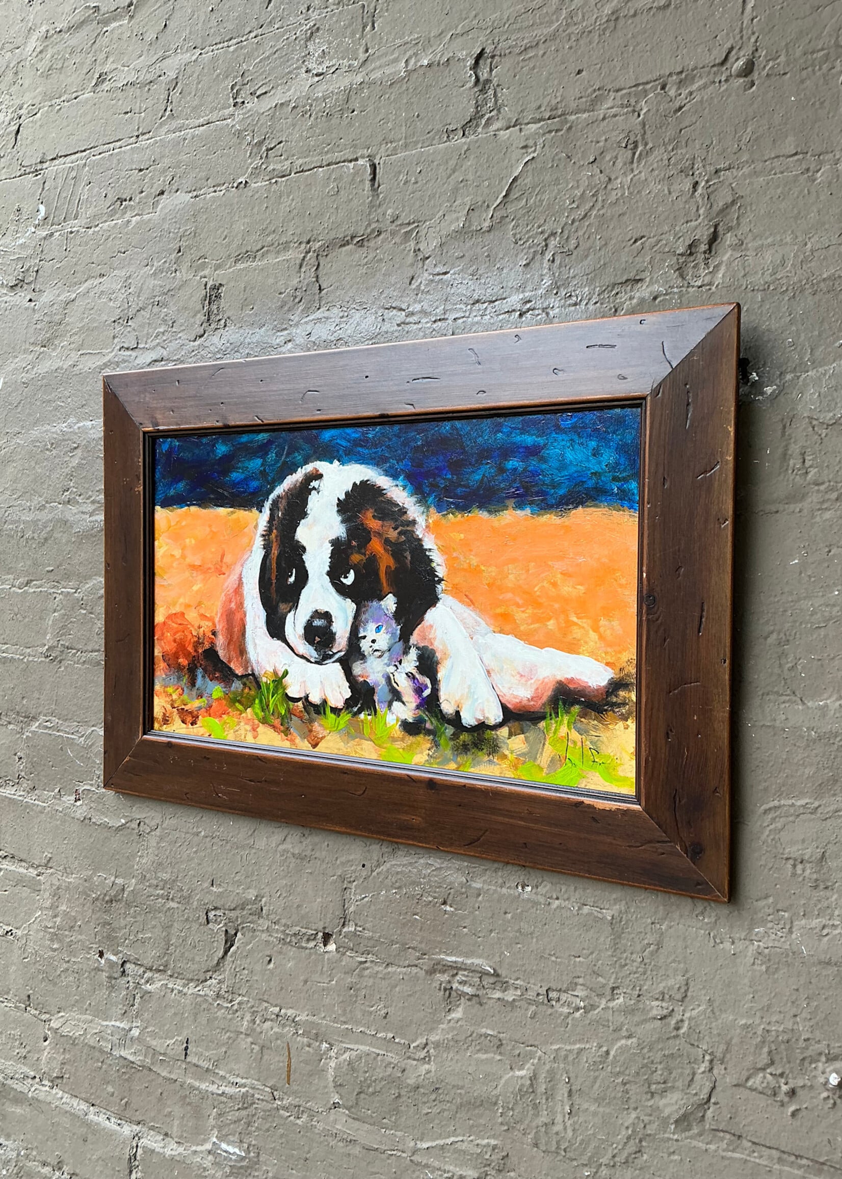 GOODWOOD Saint Bernard and Kittens, Oil on Board