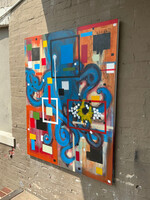 GOODWOOD Colorful Abstract Squares Acrylic on Canvas