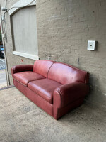 GOODWOOD Vintage Art Deco Style Leather Sofa