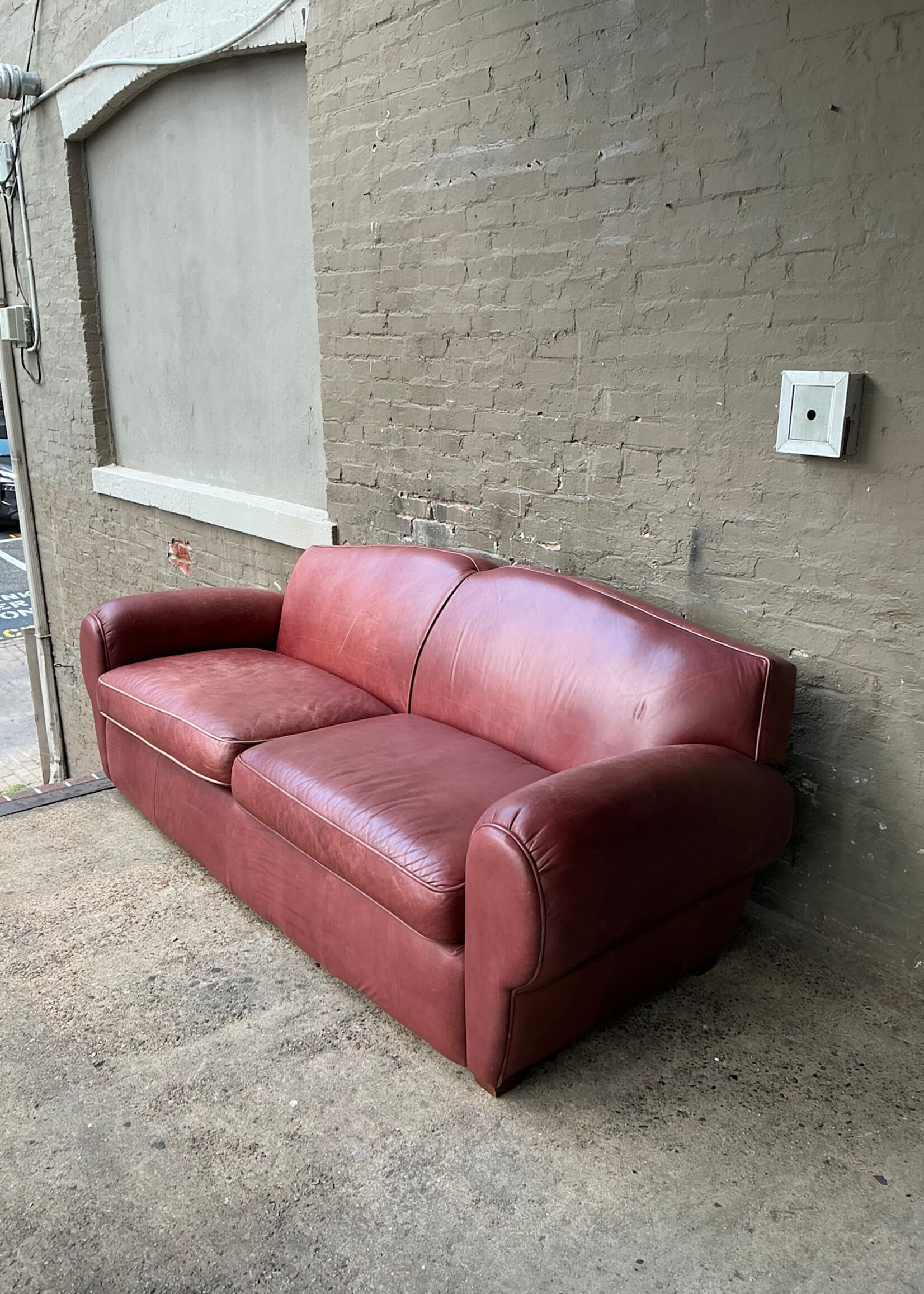 GOODWOOD Vintage Art Deco Style Leather Sofa