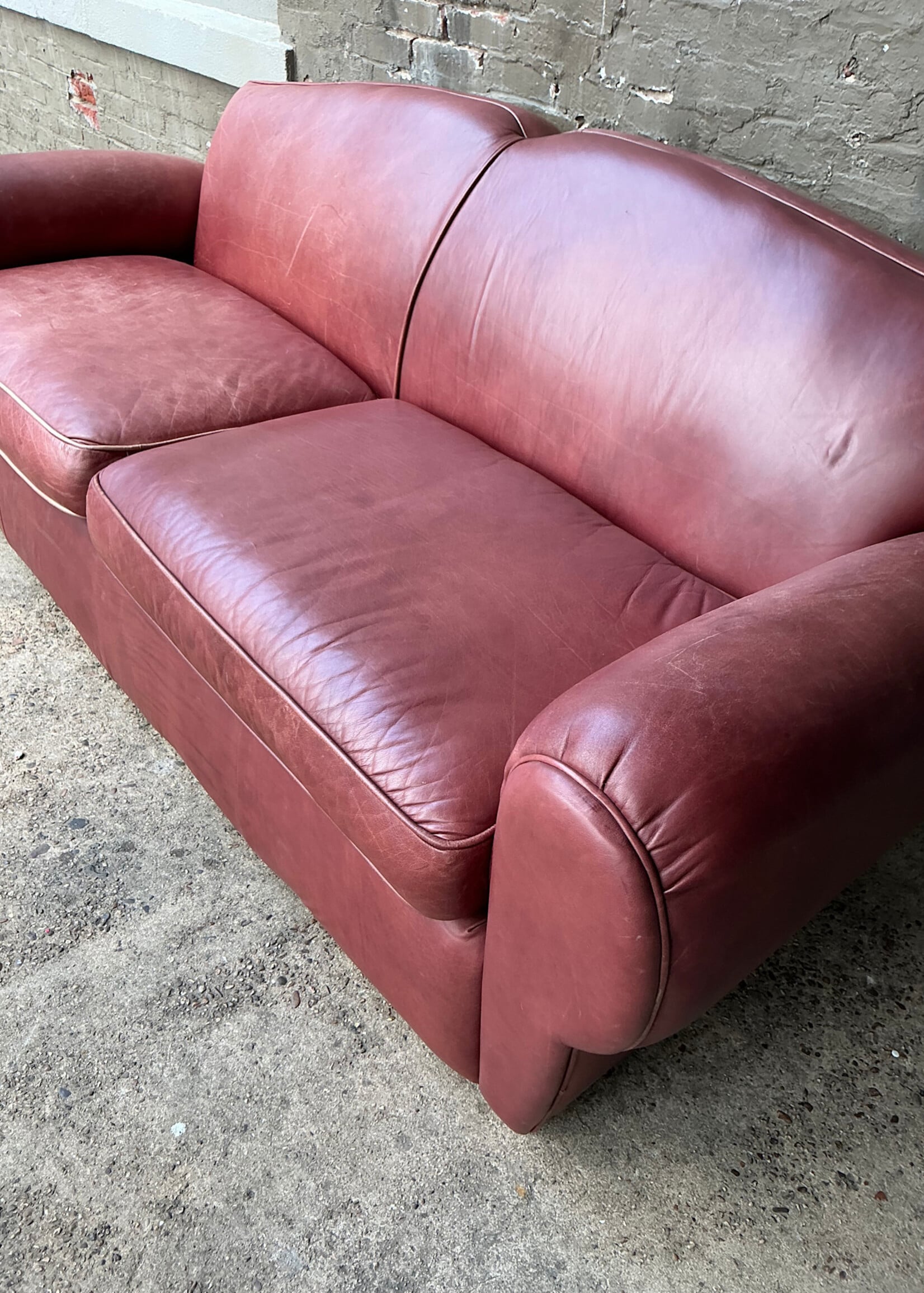 GOODWOOD Vintage Art Deco Style Leather Sofa