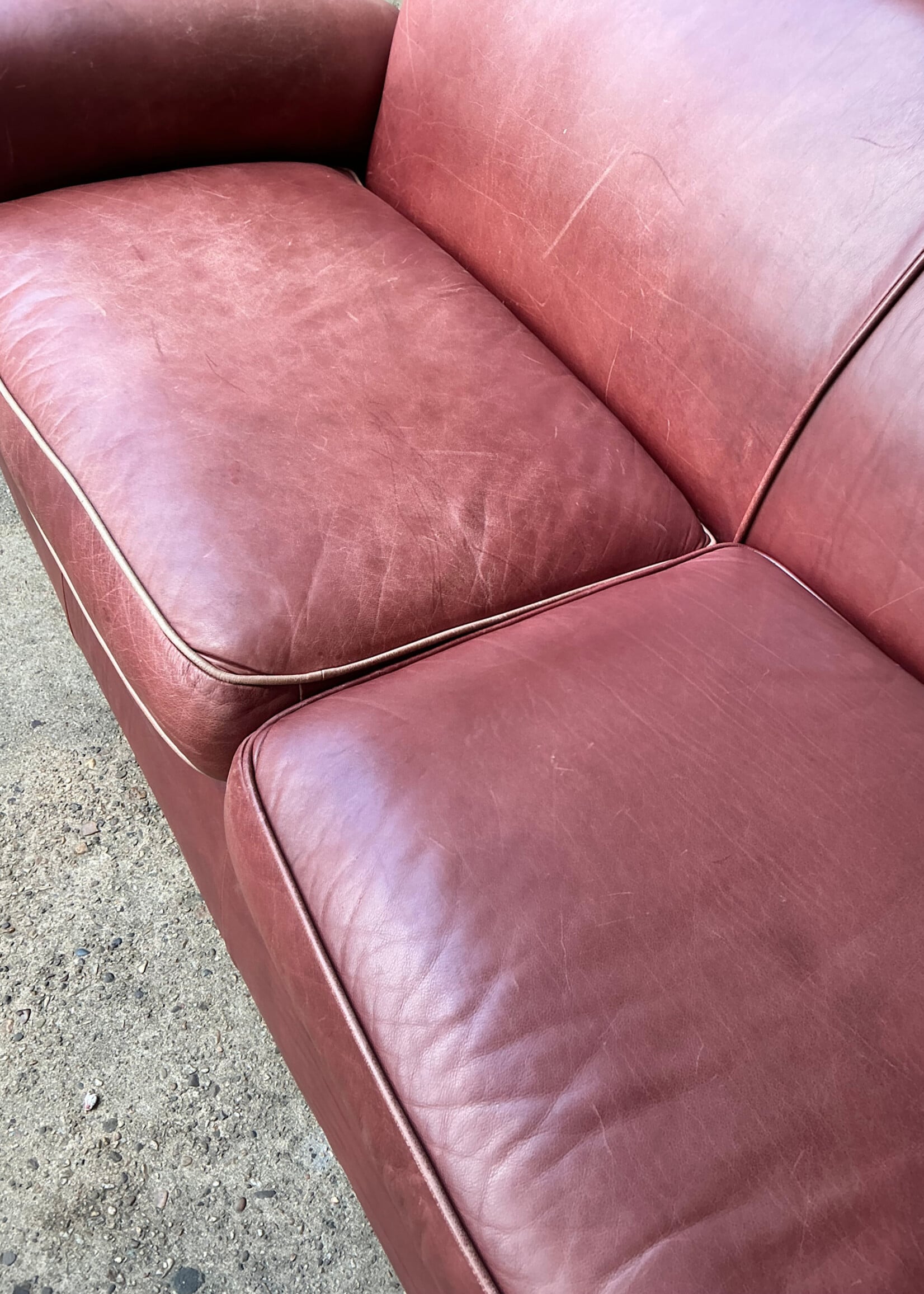 GOODWOOD Vintage Art Deco Style Leather Sofa