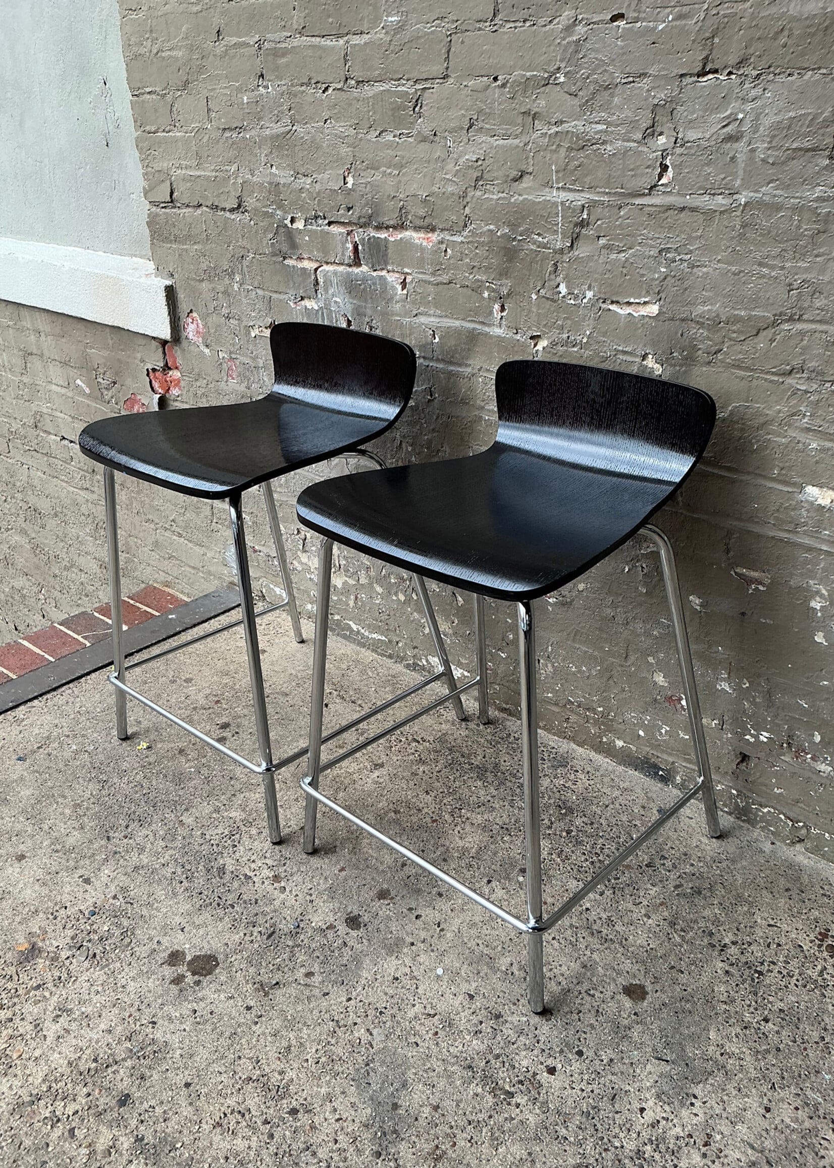 GOODWOOD Pair of Bentwood Bar Stools, Crate & Barrel