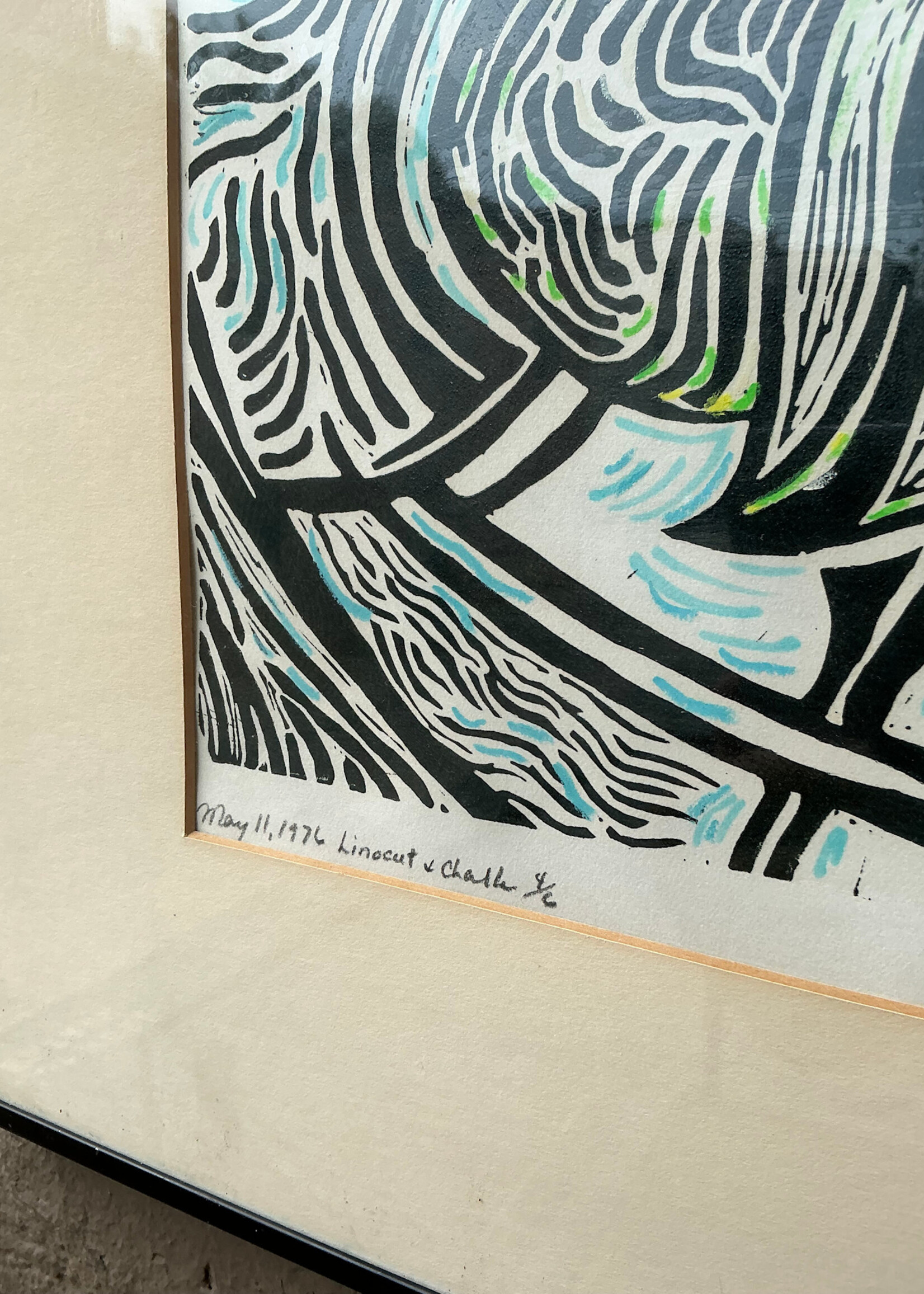GOODWOOD Laurie C Linocut and Chalk
