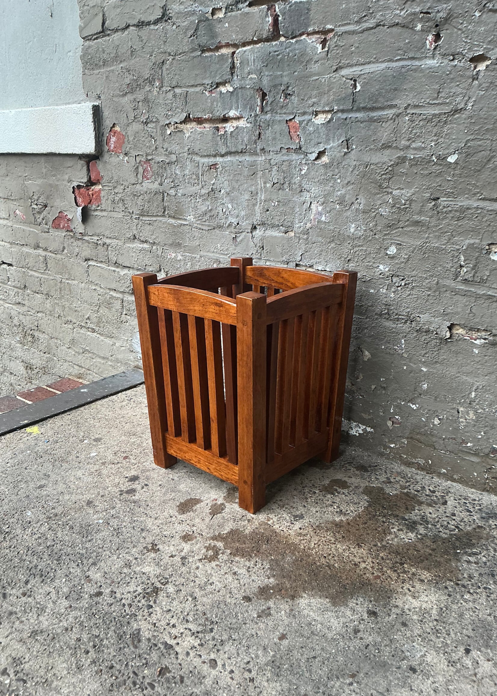 GOODWOOD Oak Mission Style Waste Basket