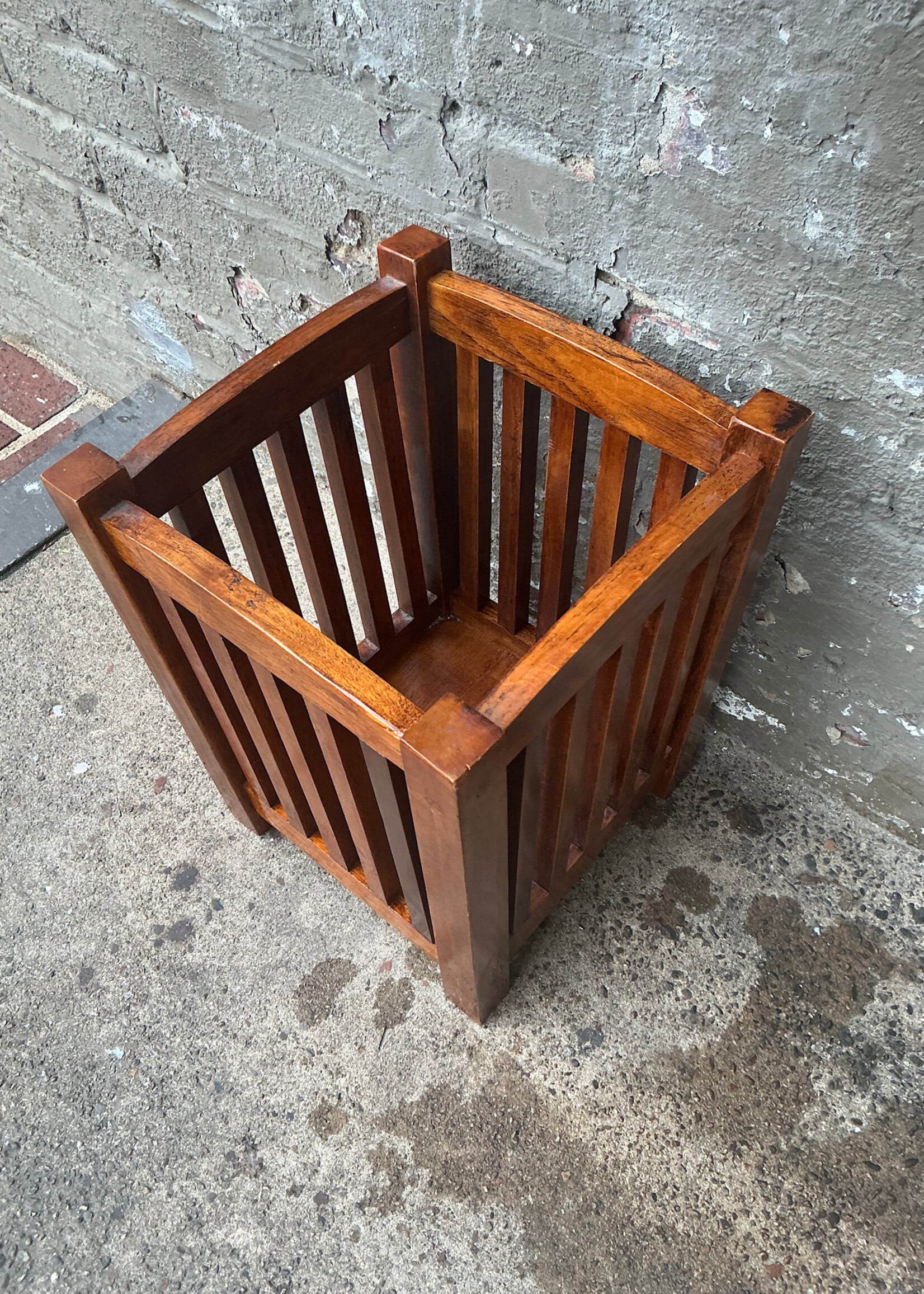 GOODWOOD Oak Mission Style Waste Basket