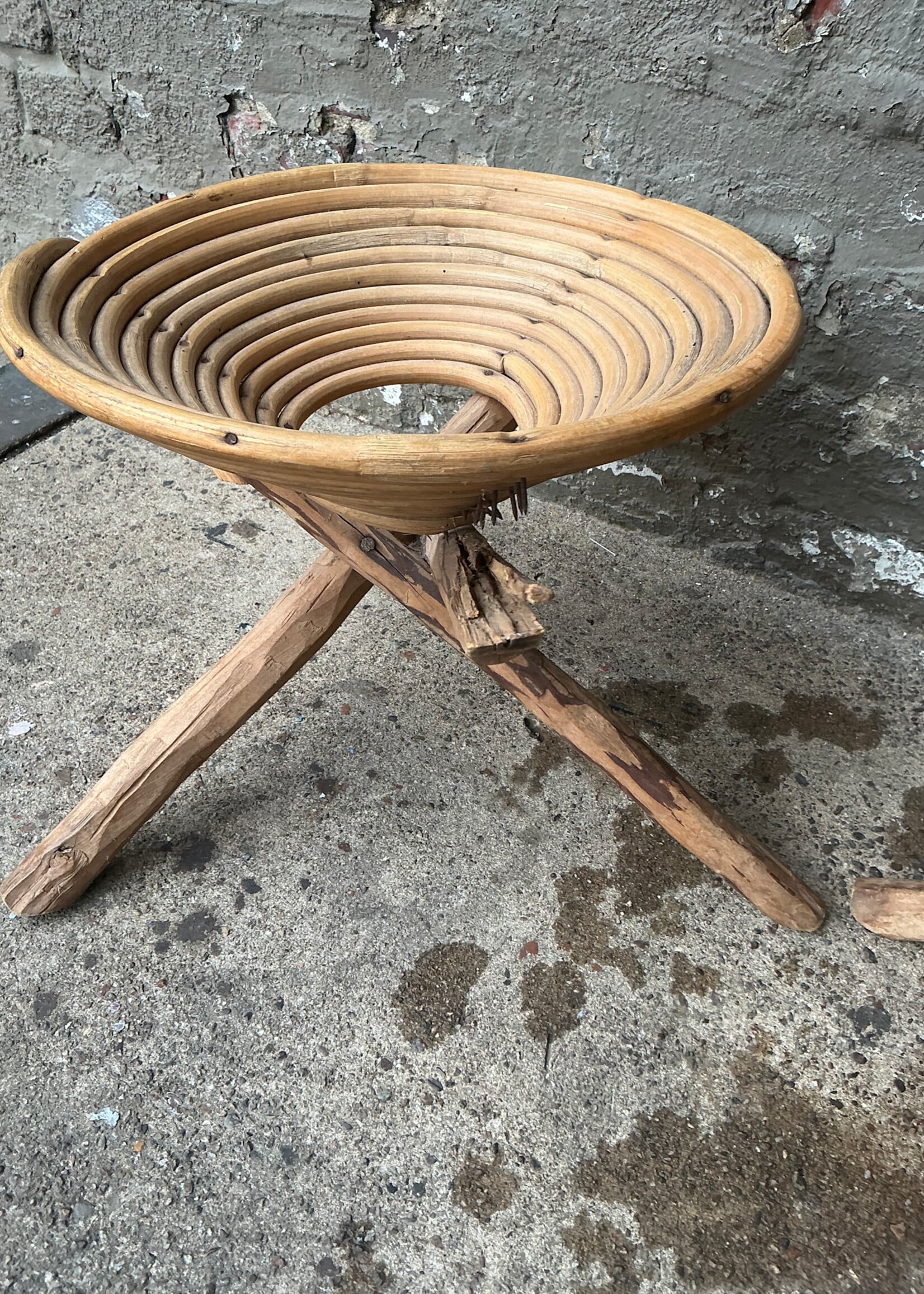 GOODWOOD Pair of Vintage African Stools, One Damaged