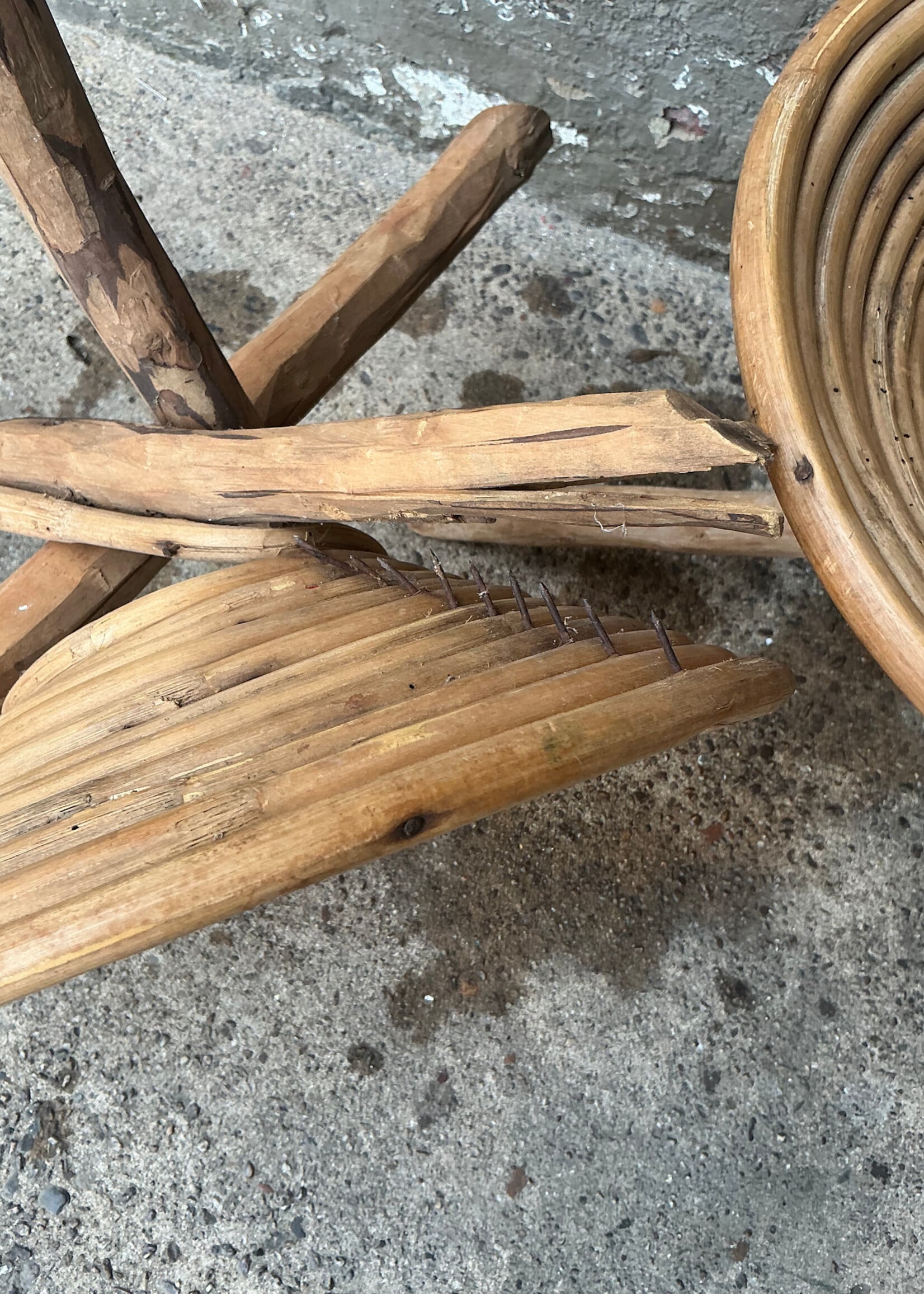 GOODWOOD Pair of Vintage African Stools, One Damaged