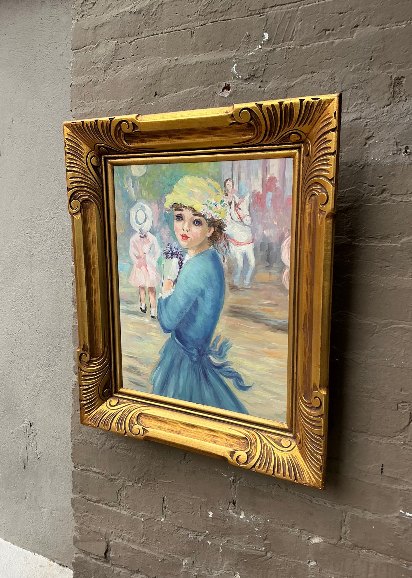 GOODWOOD Girl in Blue Dress, Oil on Canvas