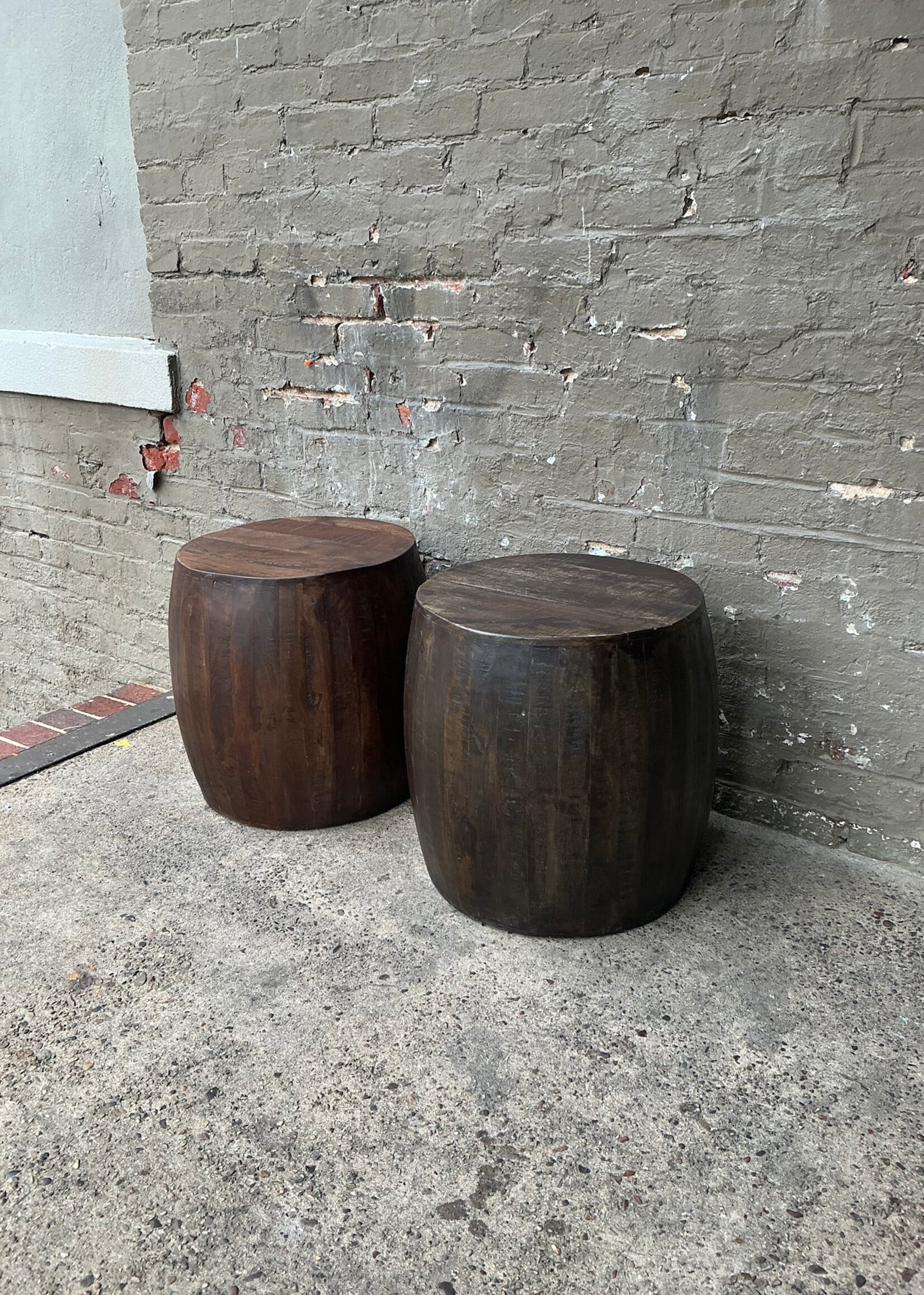 GOODWOOD Wood Drum Form Side Table