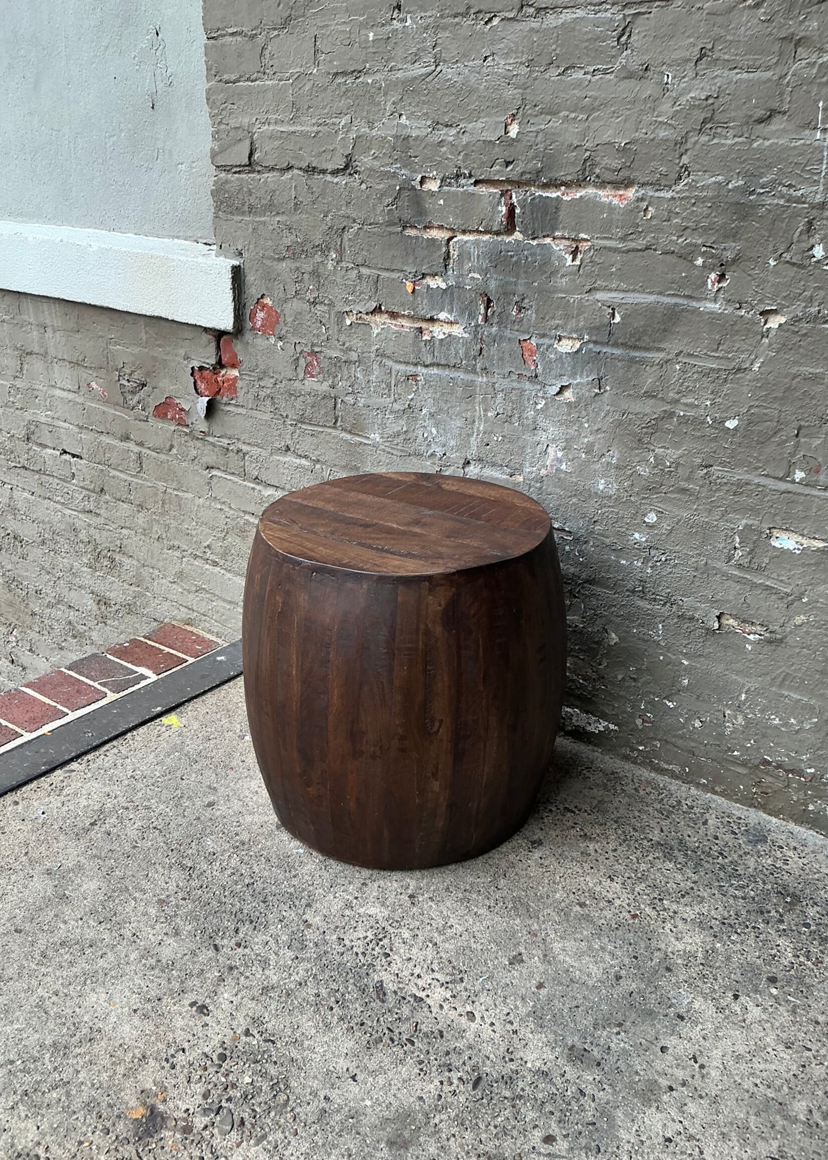 GOODWOOD Wood Drum Form Side Table