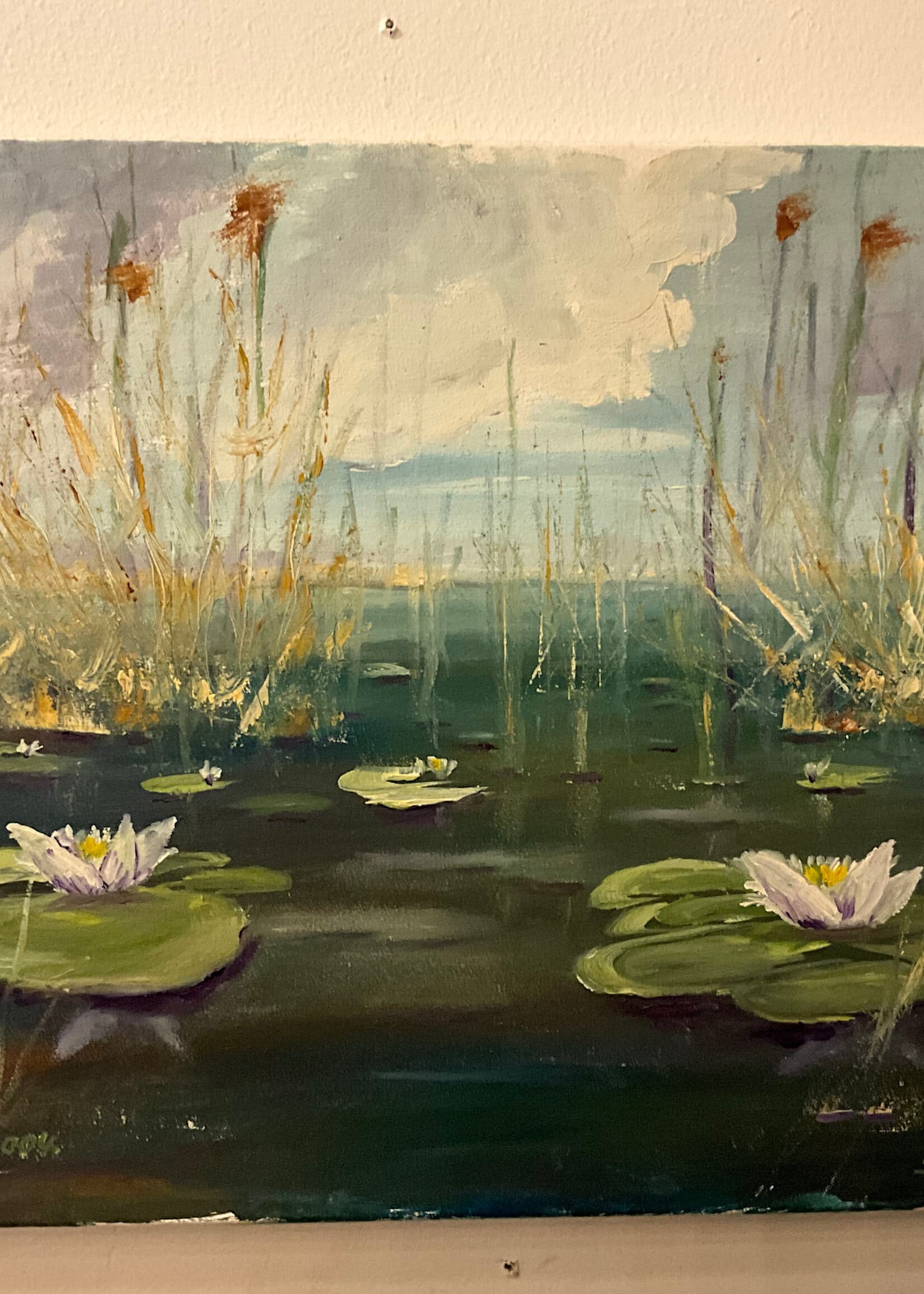 GOODWOOD Water Lillies, Barat, Oil on Canvas