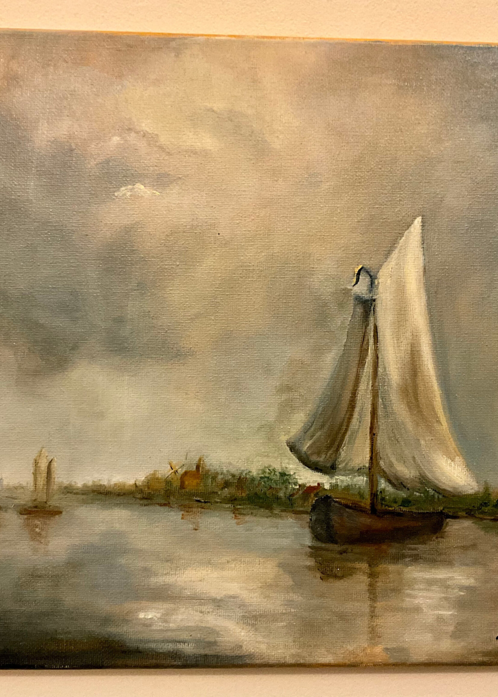 GOODWOOD Sailboat, Post, Oil on Canvas, 14x11"