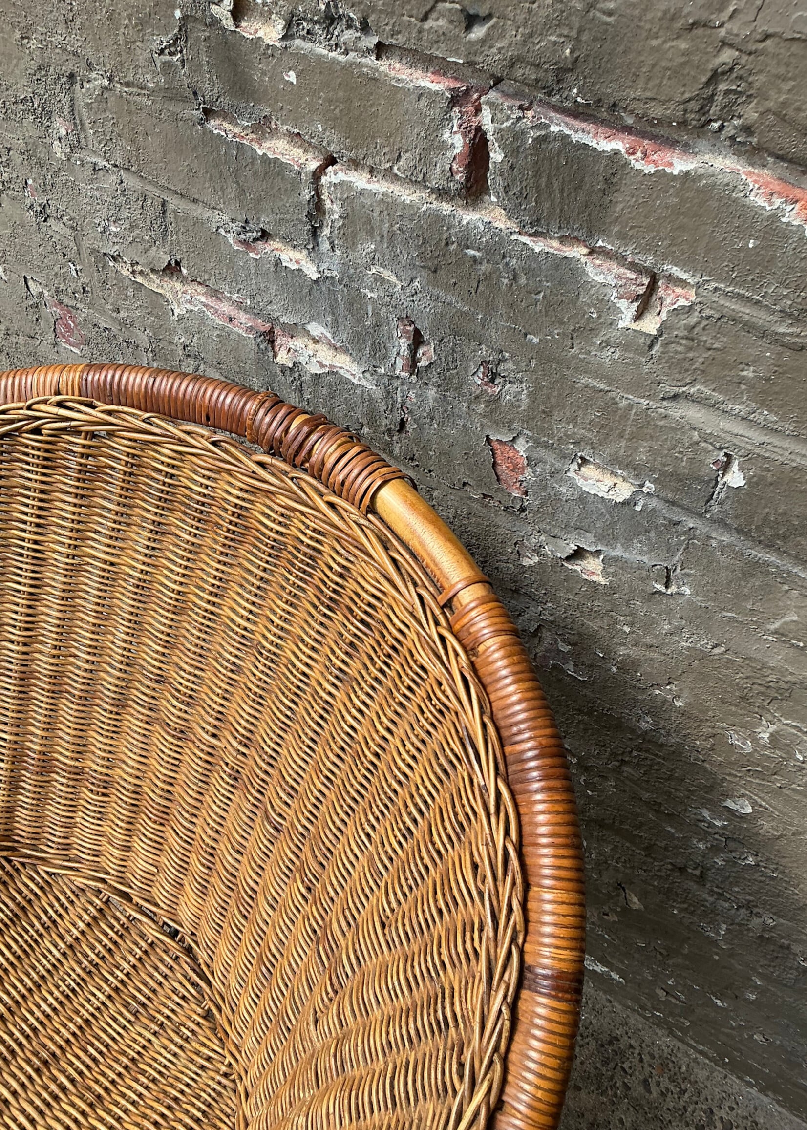 GOODWOOD Pair of MCM Wicker Saucer Chairs, Loss