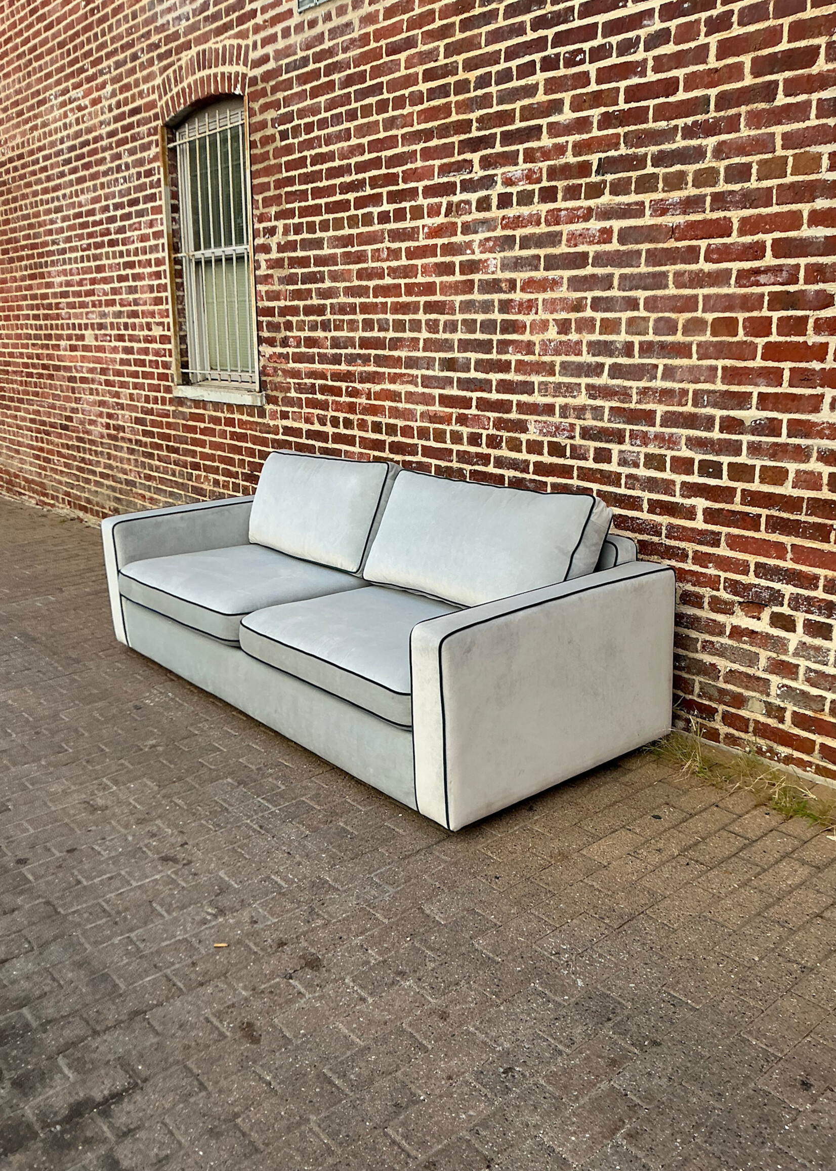 GOODWOOD Gray Upholstered Sofa, Interior Define