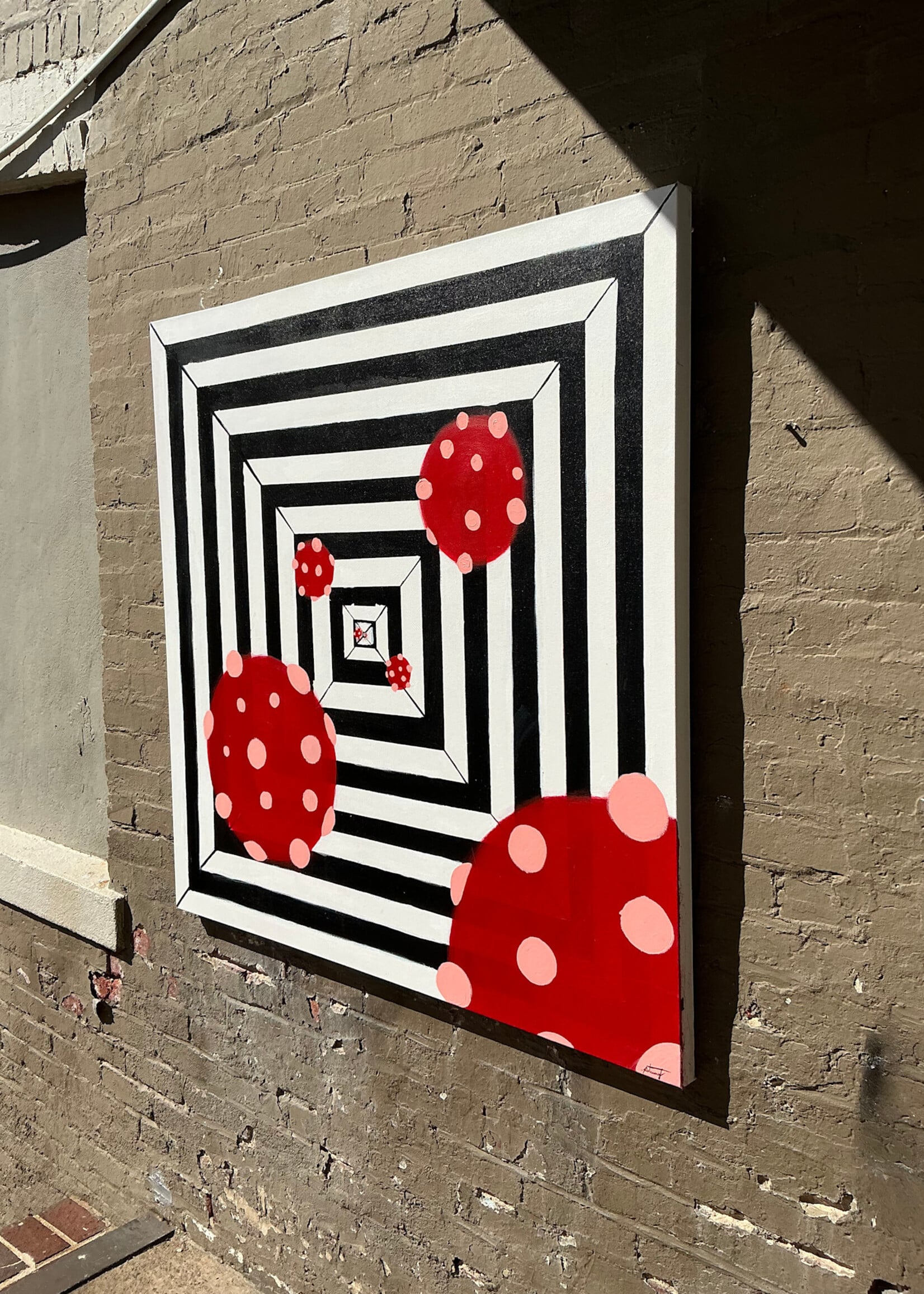 GOODWOOD Large Op Art, Acrylic on Canvas