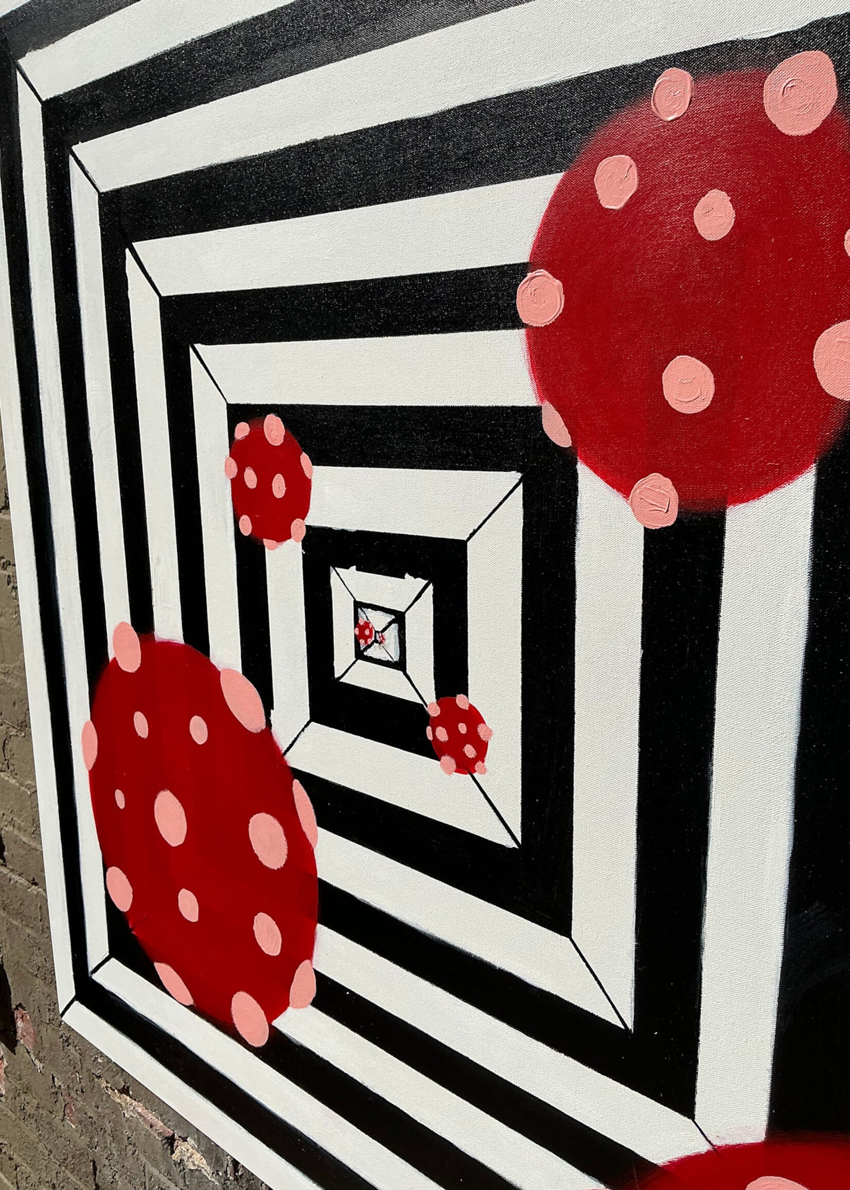 GOODWOOD Large Op Art, Acrylic on Canvas