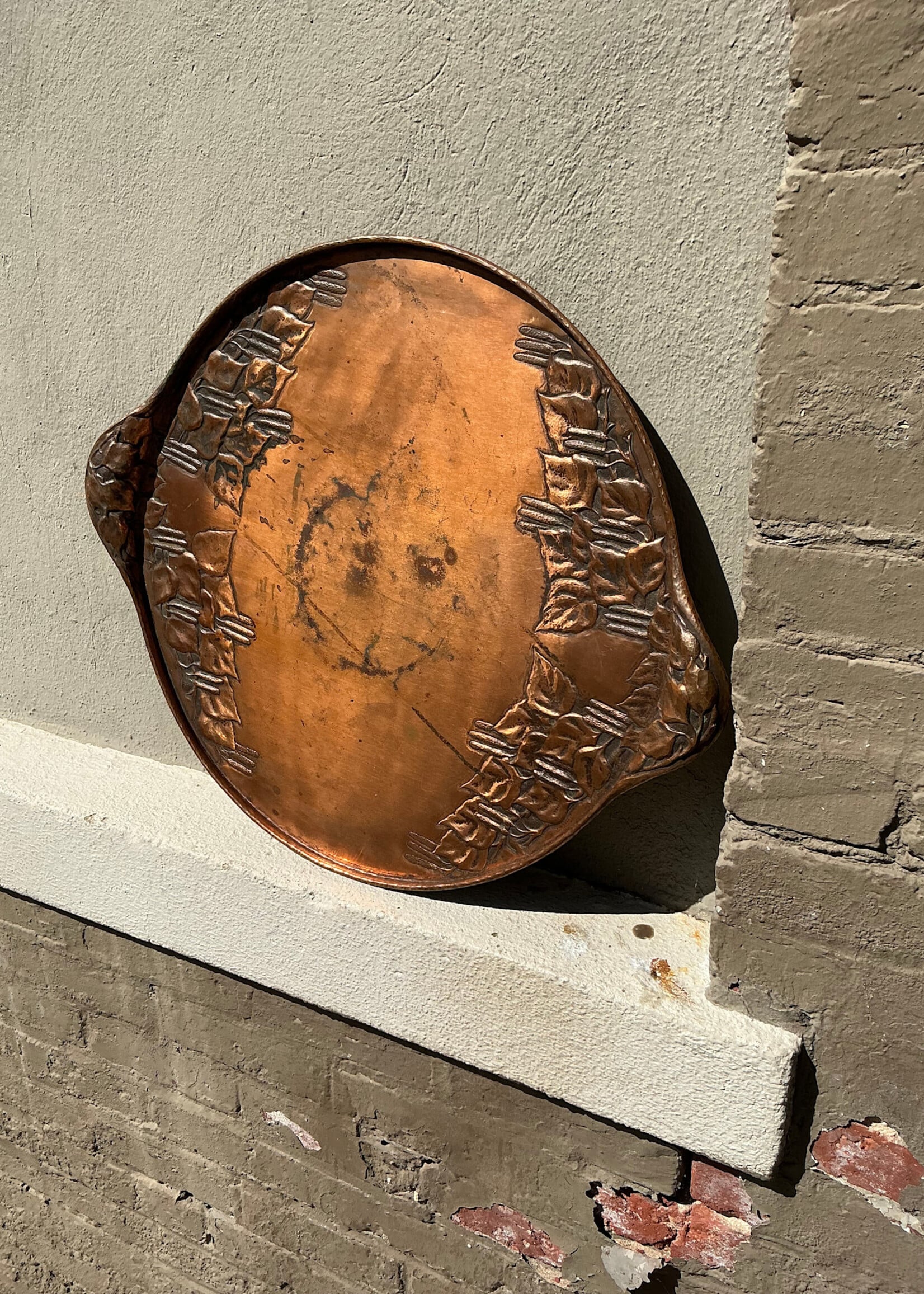 GOODWOOD Arts & Crafts Copper Tray, Signed RS 1919