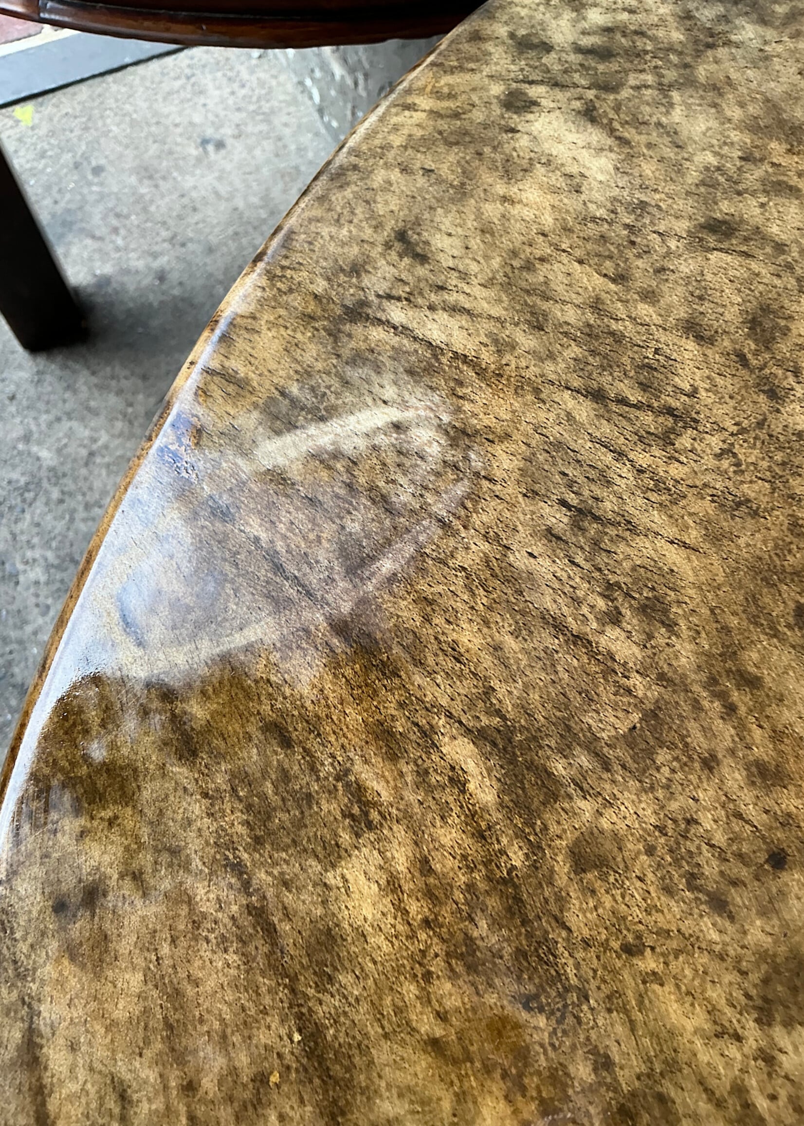 GOODWOOD Pair of Oriental Leather Top Demi Lunes/Table