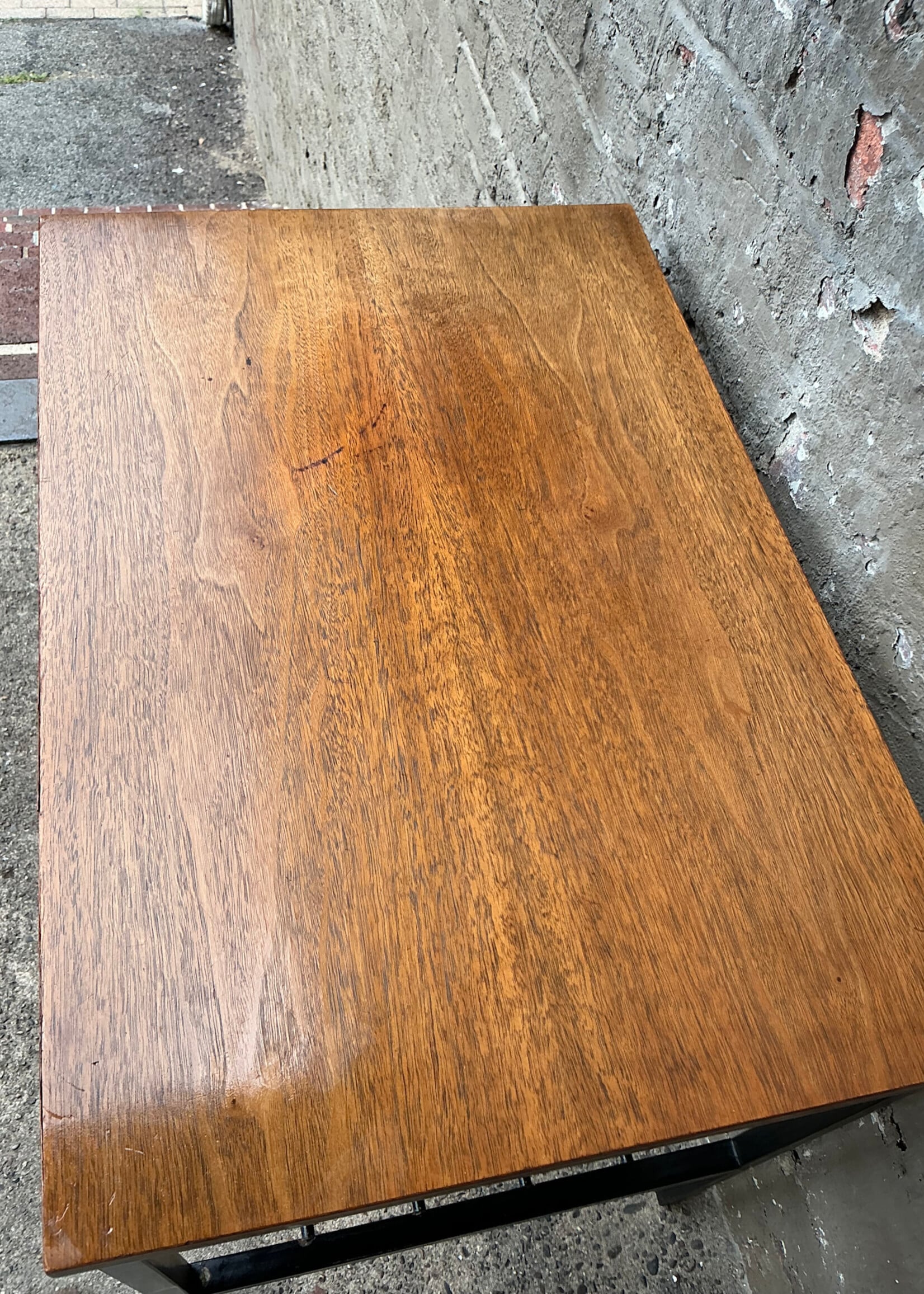 GOODWOOD Pair of MCM Walnut and Iron Side Tables