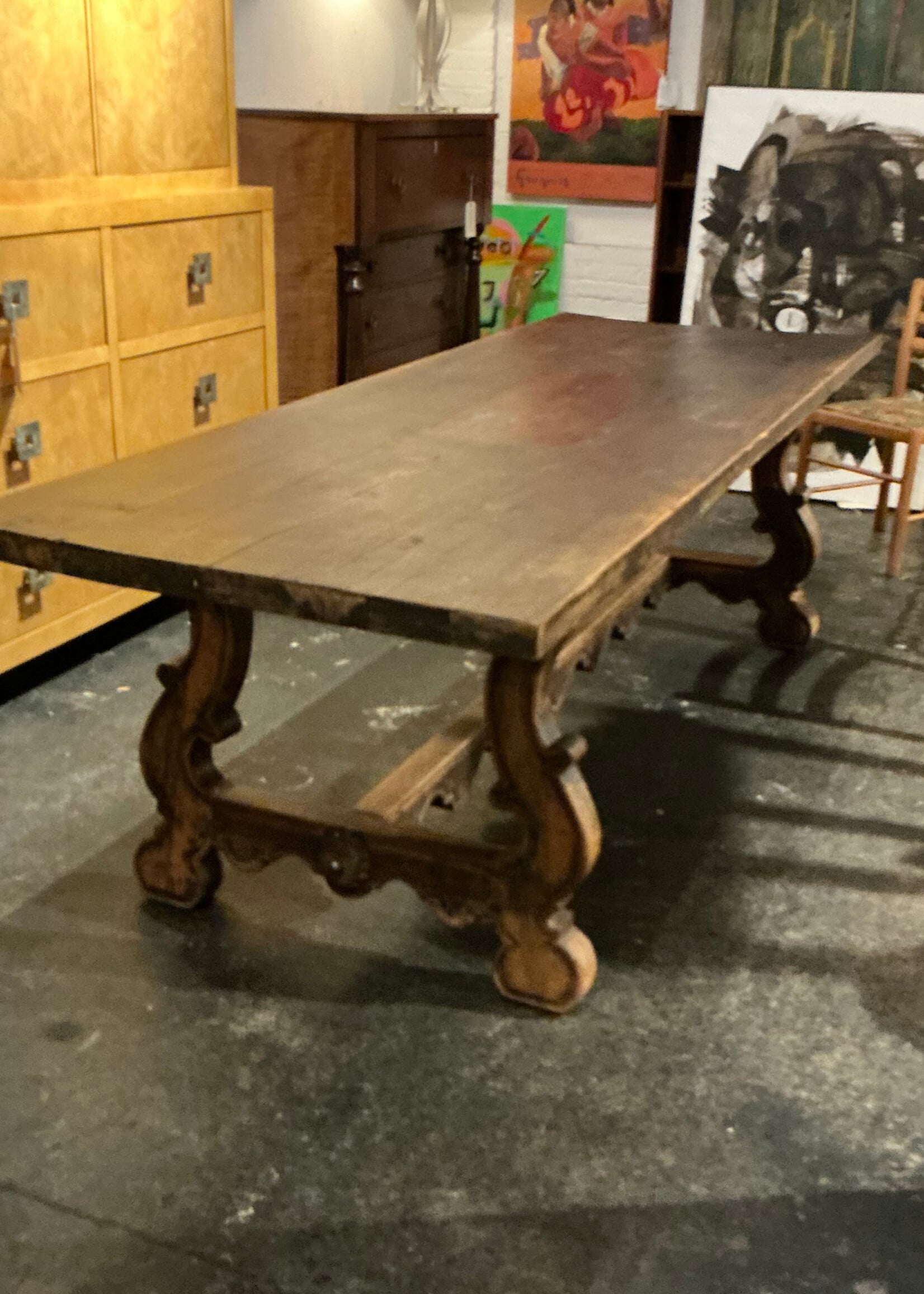 GOODWOOD Antique Jacobian Style Trestle Dining Table