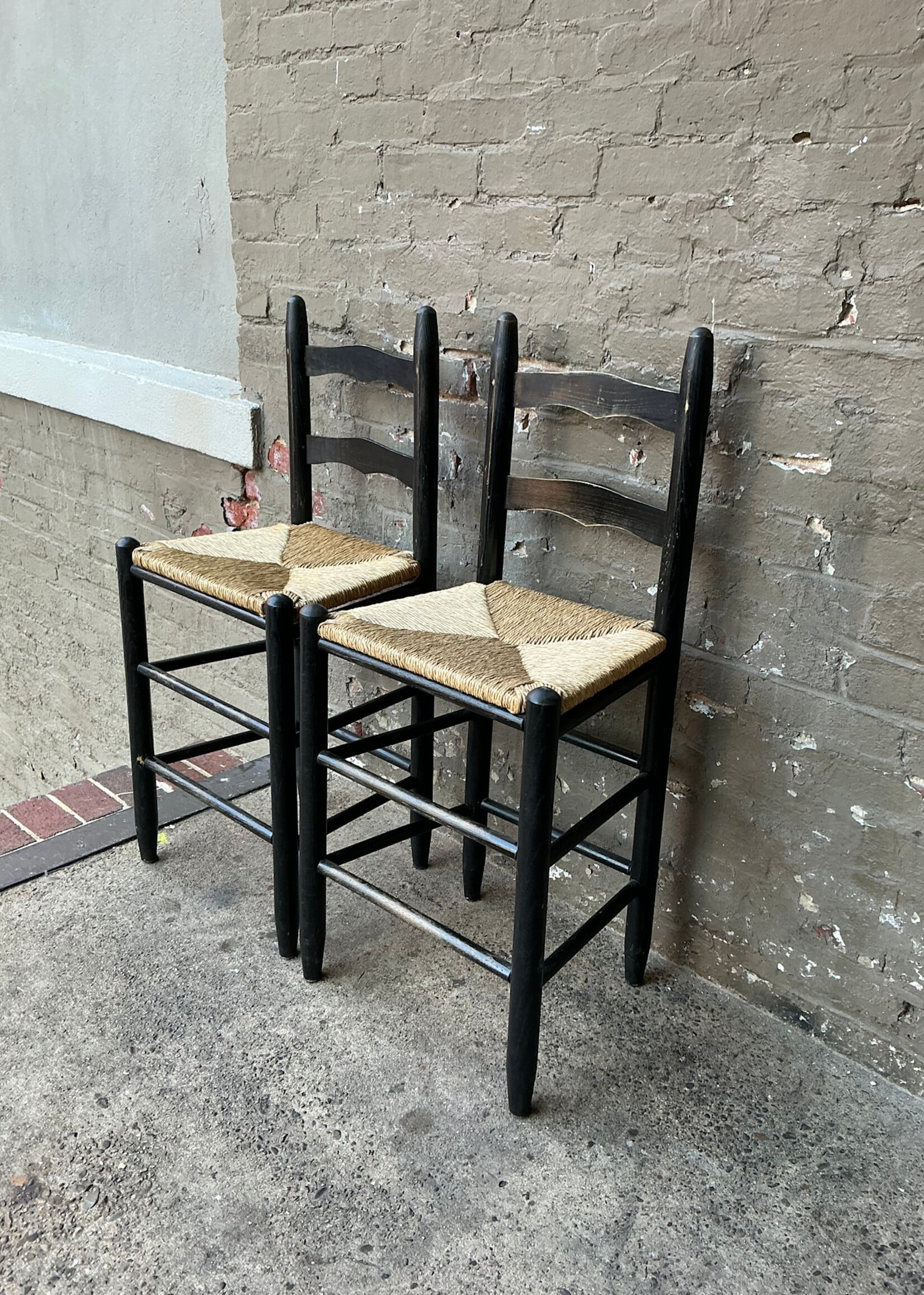 GOODWOOD Pair of Rush Seat Counter Stools