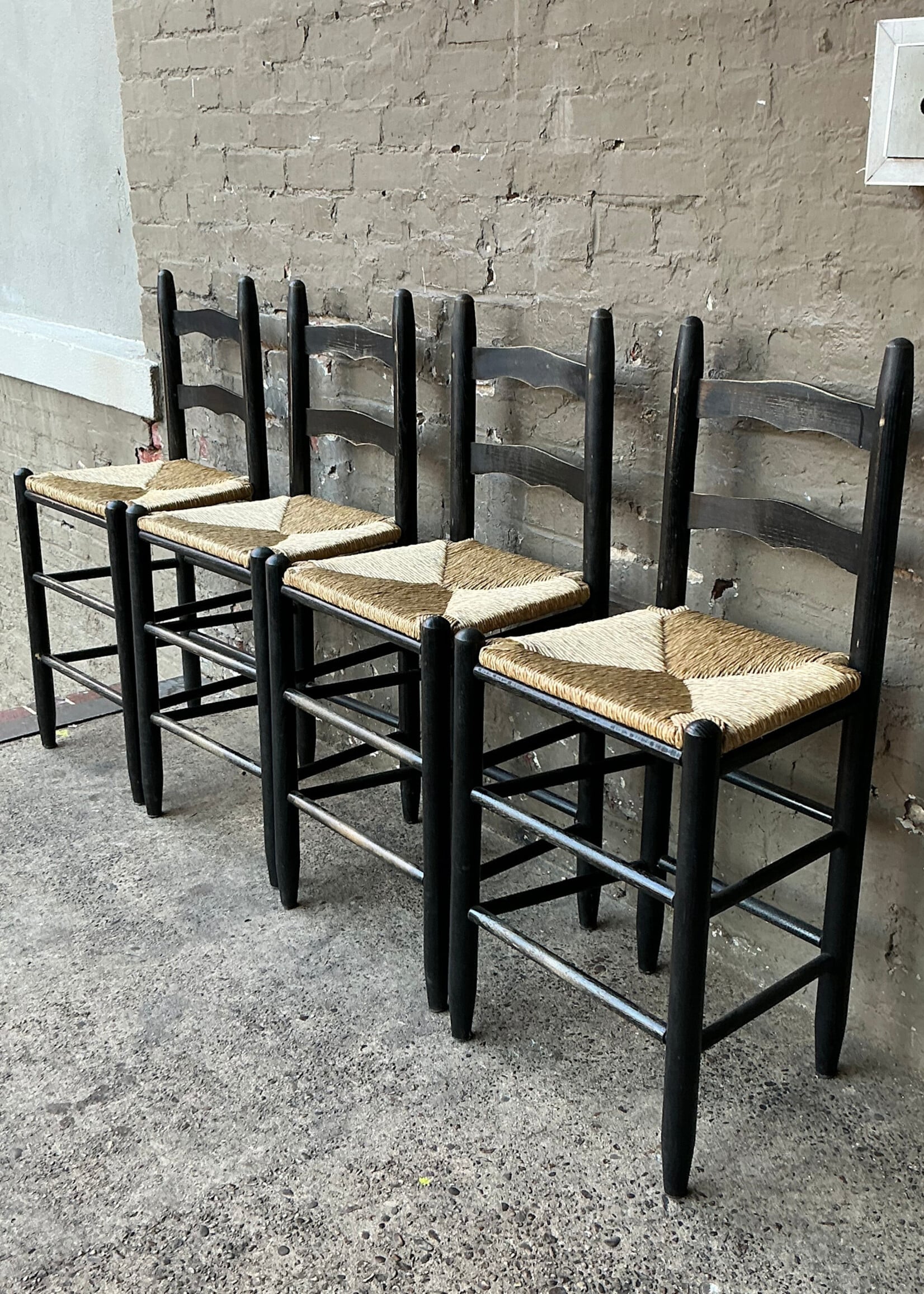 GOODWOOD Pair of Rush Seat Counter Stools