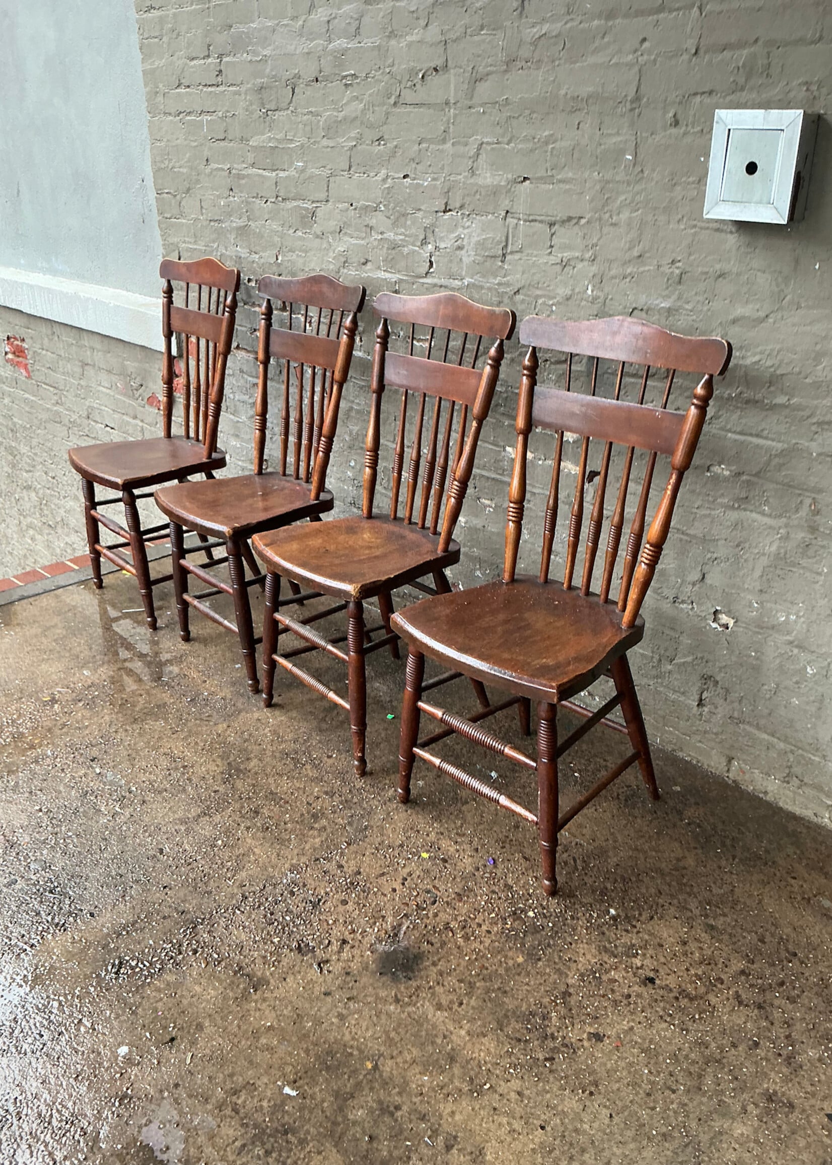 GOODWOOD Set of Four Antique Spindle Back Chairs