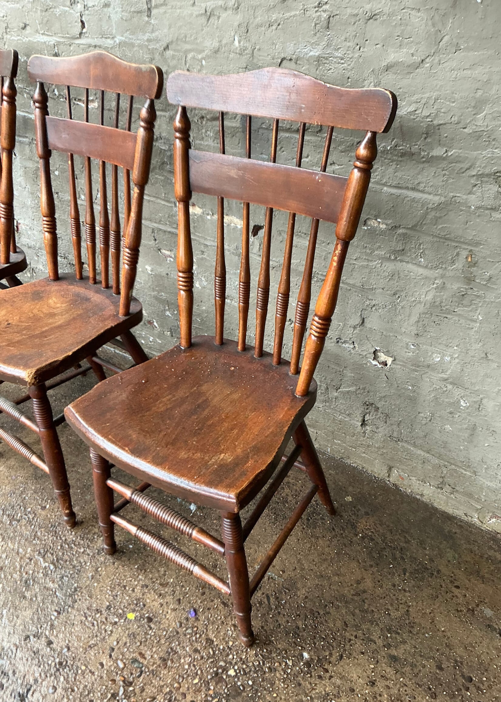 GOODWOOD Set of Four Antique Spindle Back Chairs