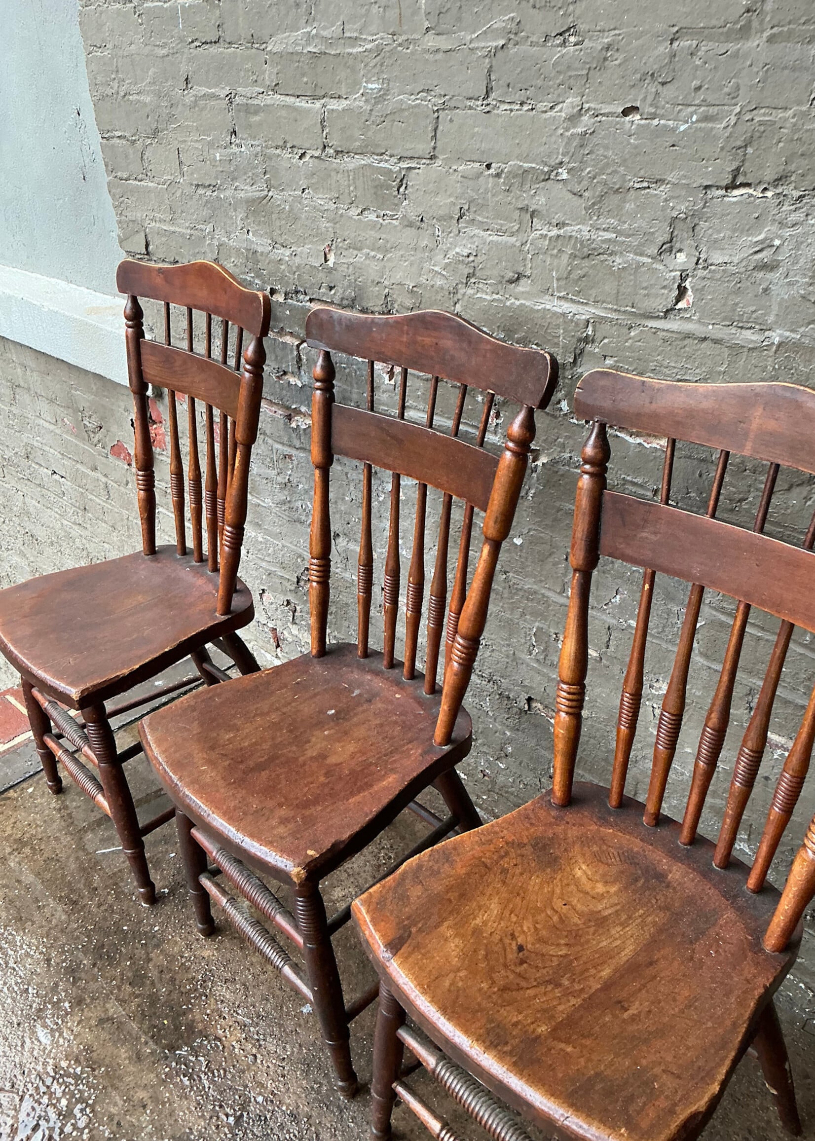 GOODWOOD Set of Four Antique Spindle Back Chairs