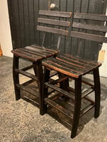 GOODWOOD Pair of Adirondack Oak Counter Stools