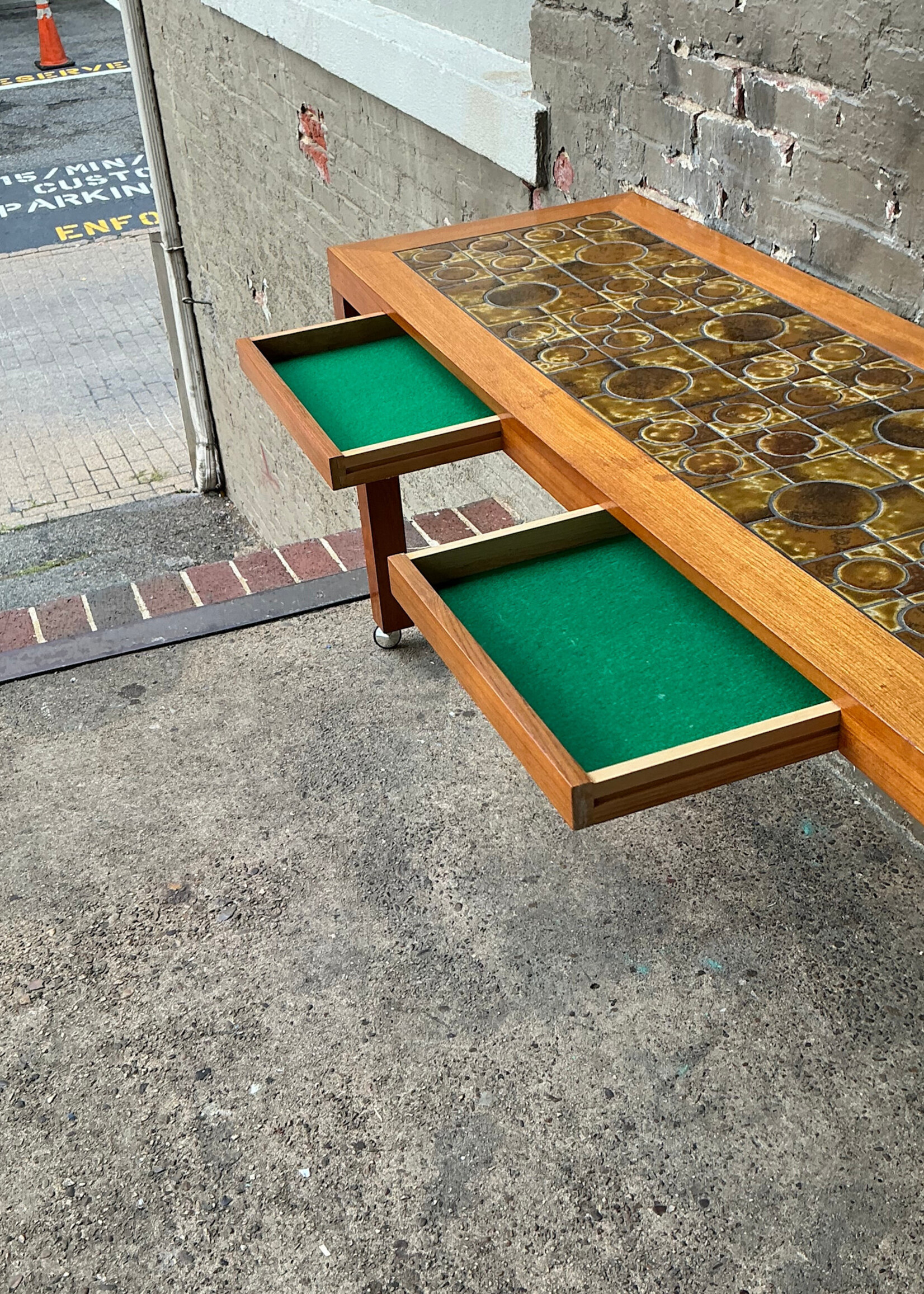 GOODWOOD Danish Modern Teak Console, Two Drawers
