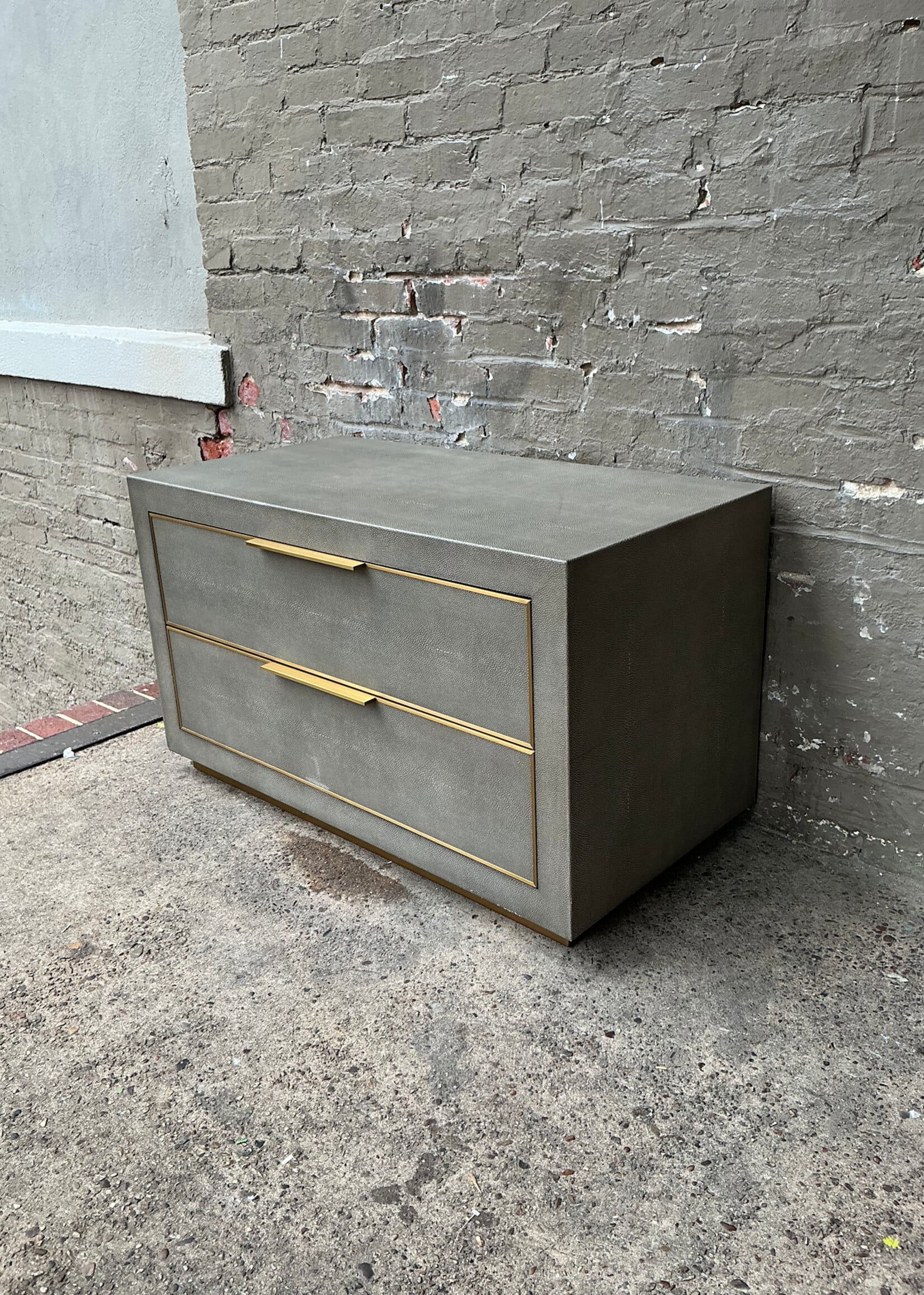 GOODWOOD RH Faux Shagreen Two-Drawer Chest
