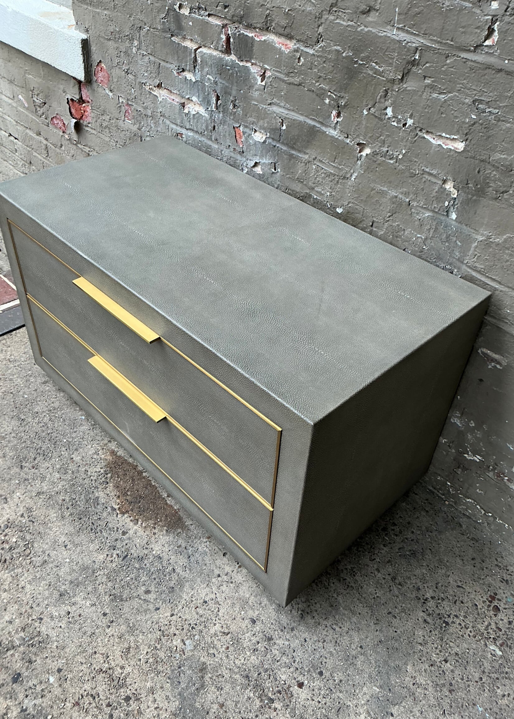 GOODWOOD RH Faux Shagreen Two-Drawer Chest
