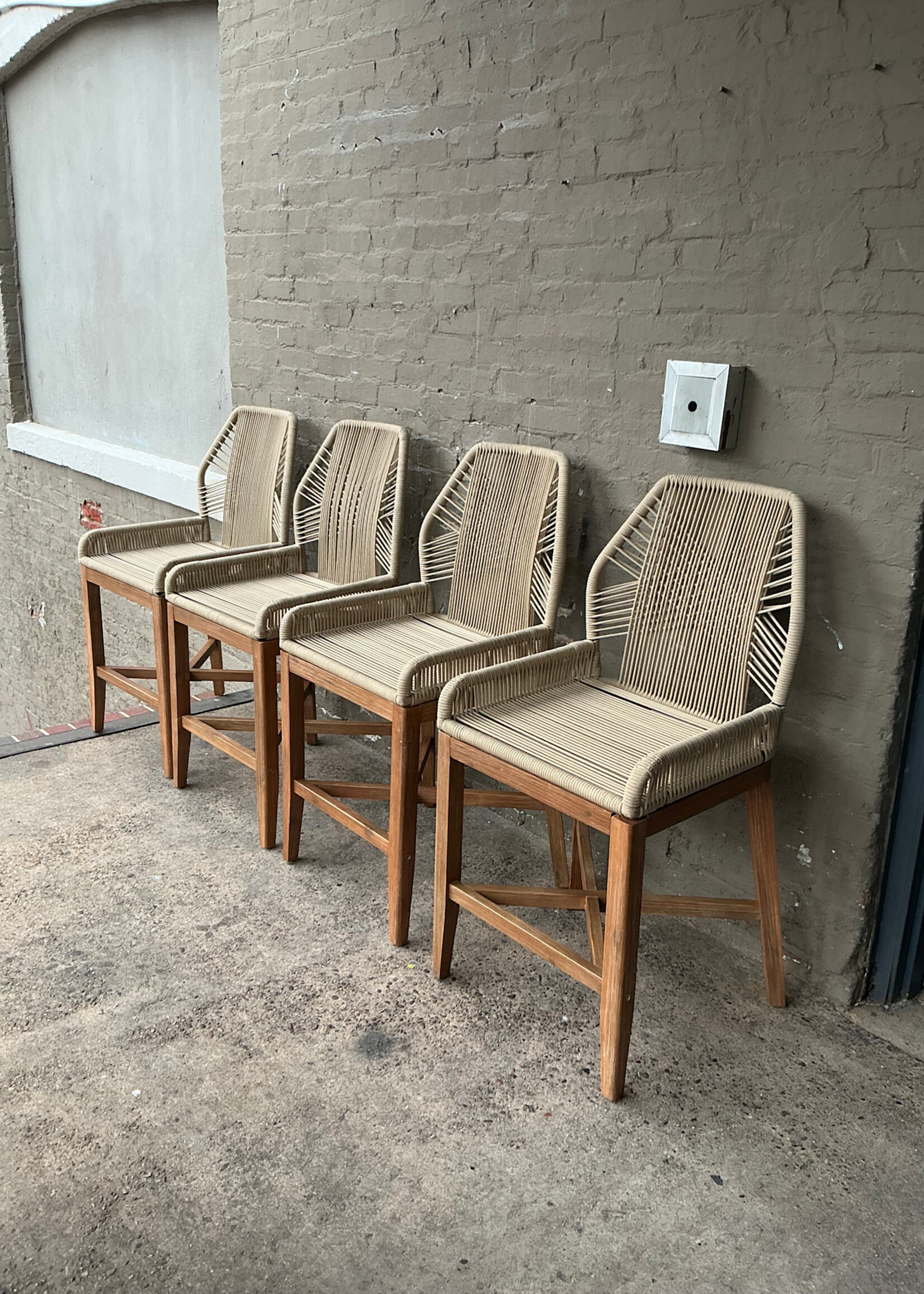 GOODWOOD Pair of Modern Rope Counter Stools