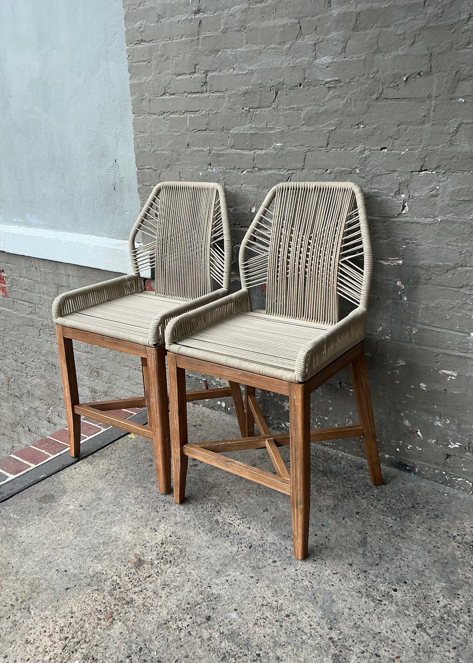 GOODWOOD Pair of Modern Rope Counter Stools