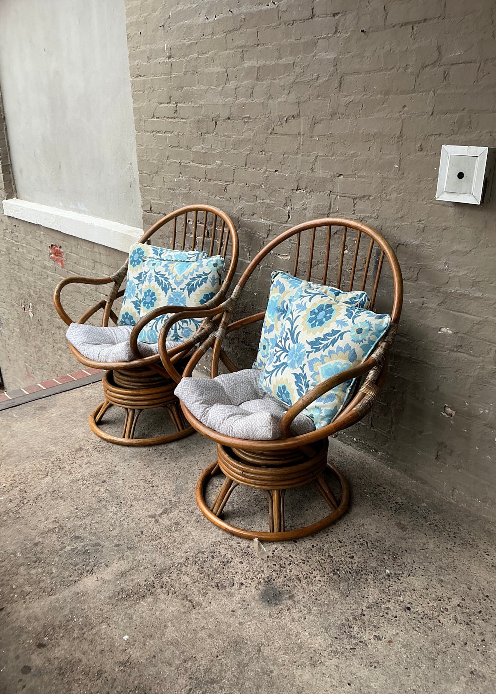 GOODWOOD Pair of Rattan Lounge Chairs
