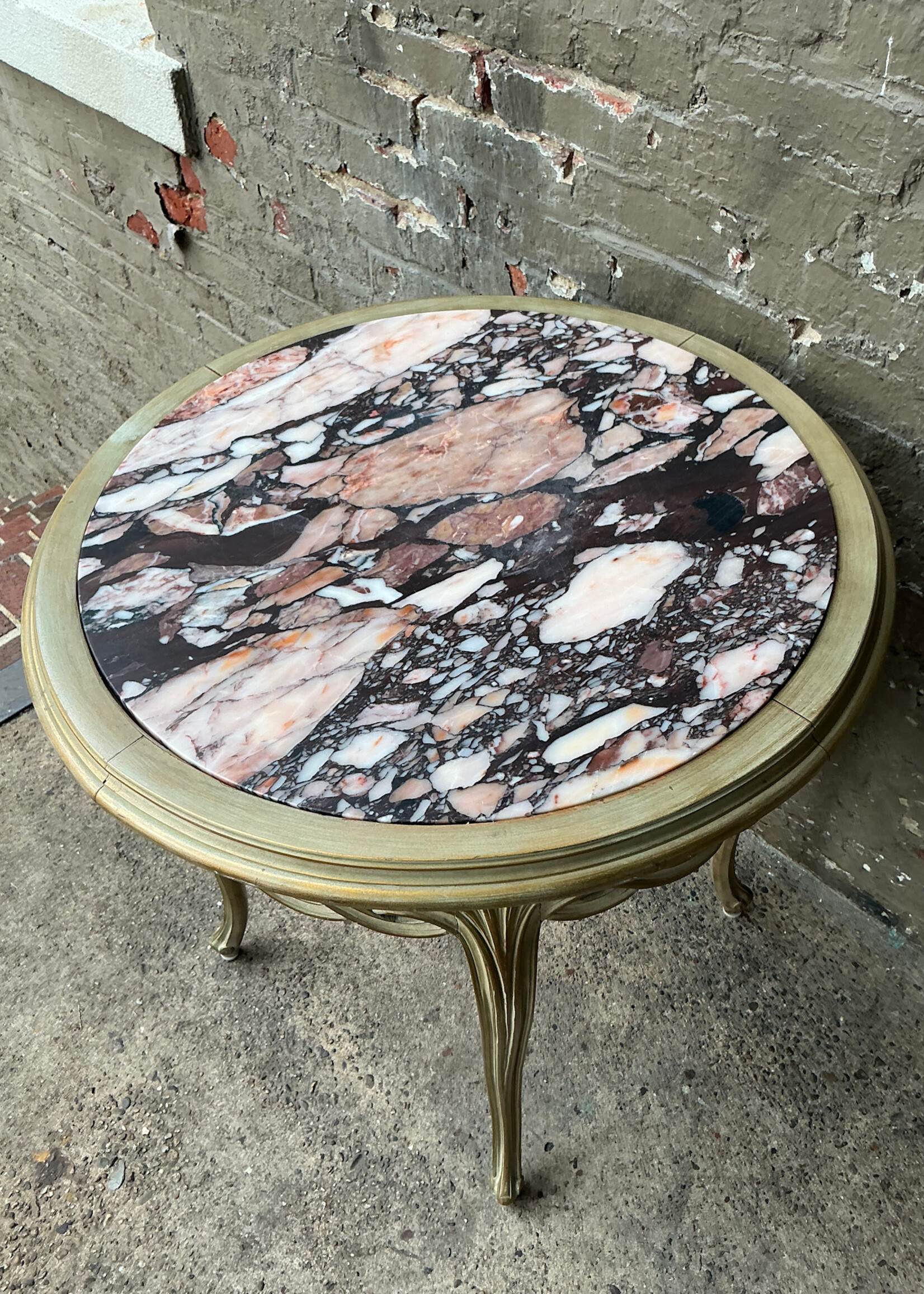 GOODWOOD Hollywood Regency Marble Top Side Table
