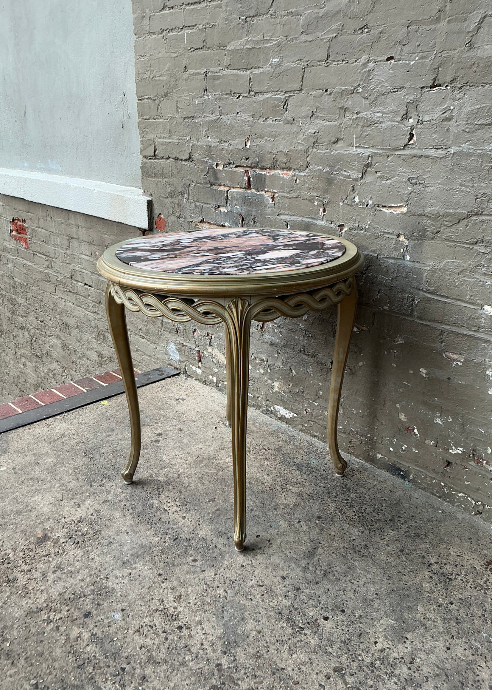 GOODWOOD Hollywood Regency Marble Top Side Table
