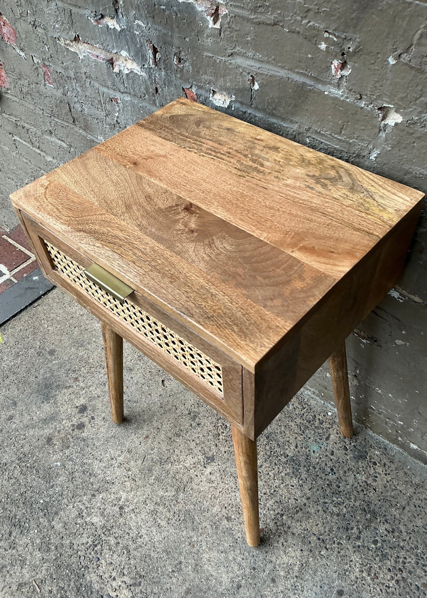 GOODWOOD Acacia Wood Caned Nightstand