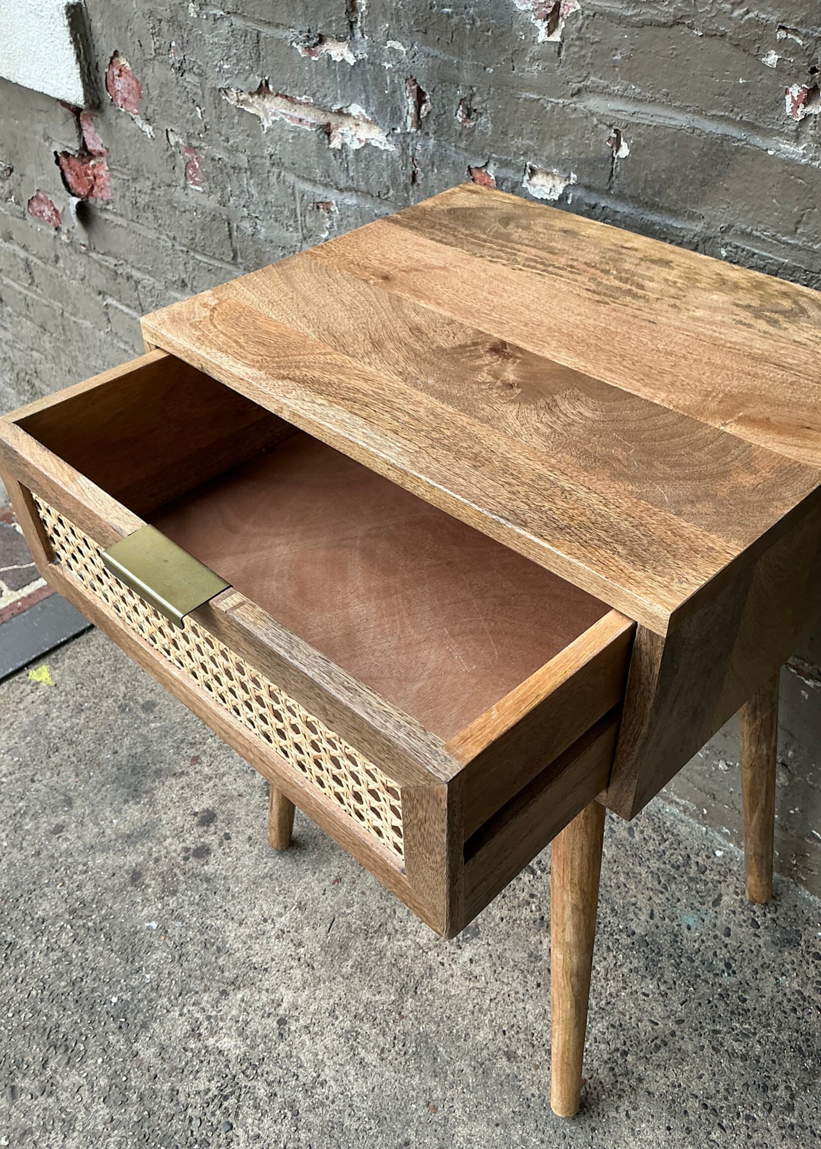 GOODWOOD Acacia Wood Caned Nightstand