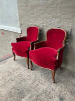 GOODWOOD Pair Vintage Velvet Bergeres