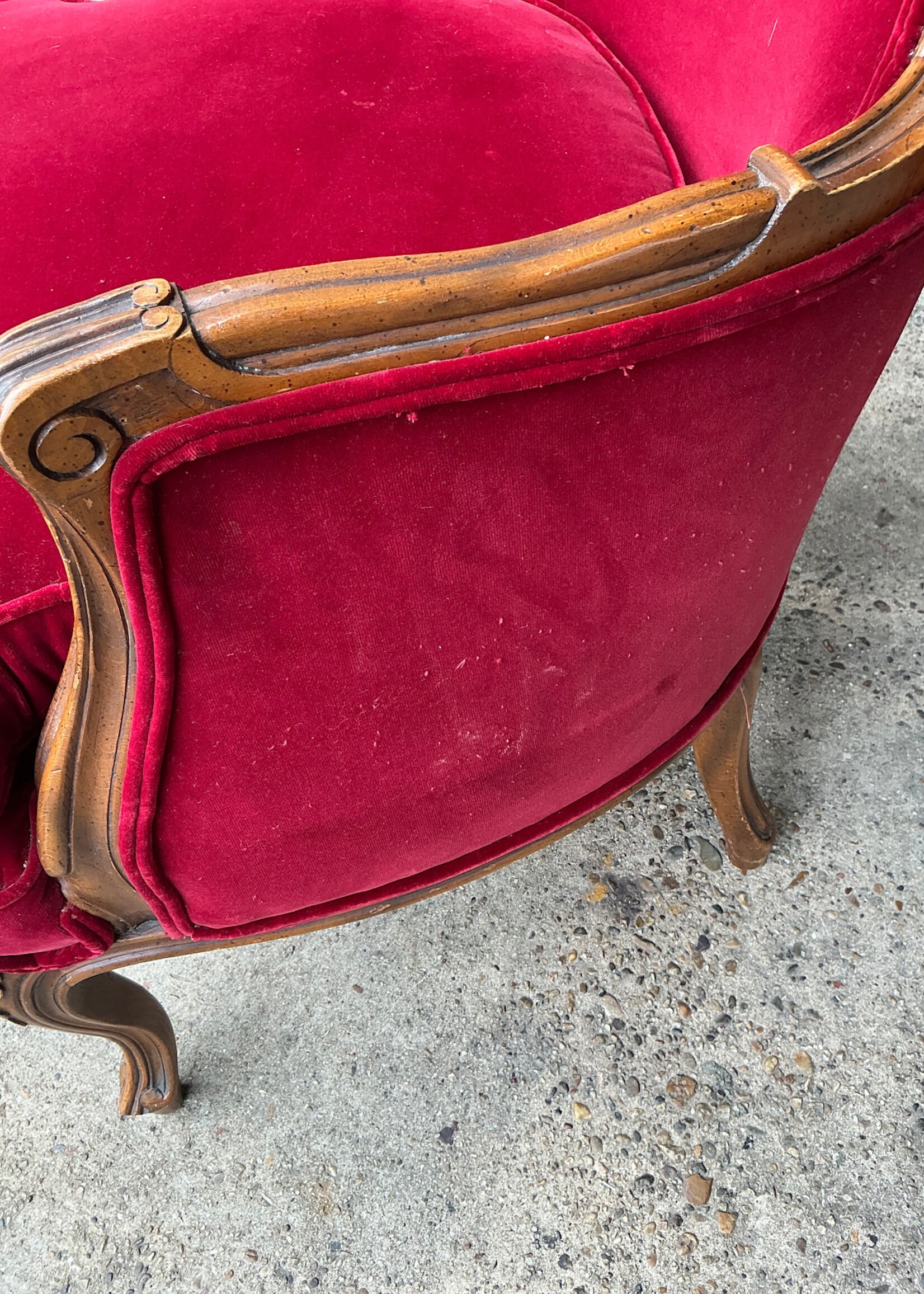 GOODWOOD Pair Vintage Velvet Bergeres