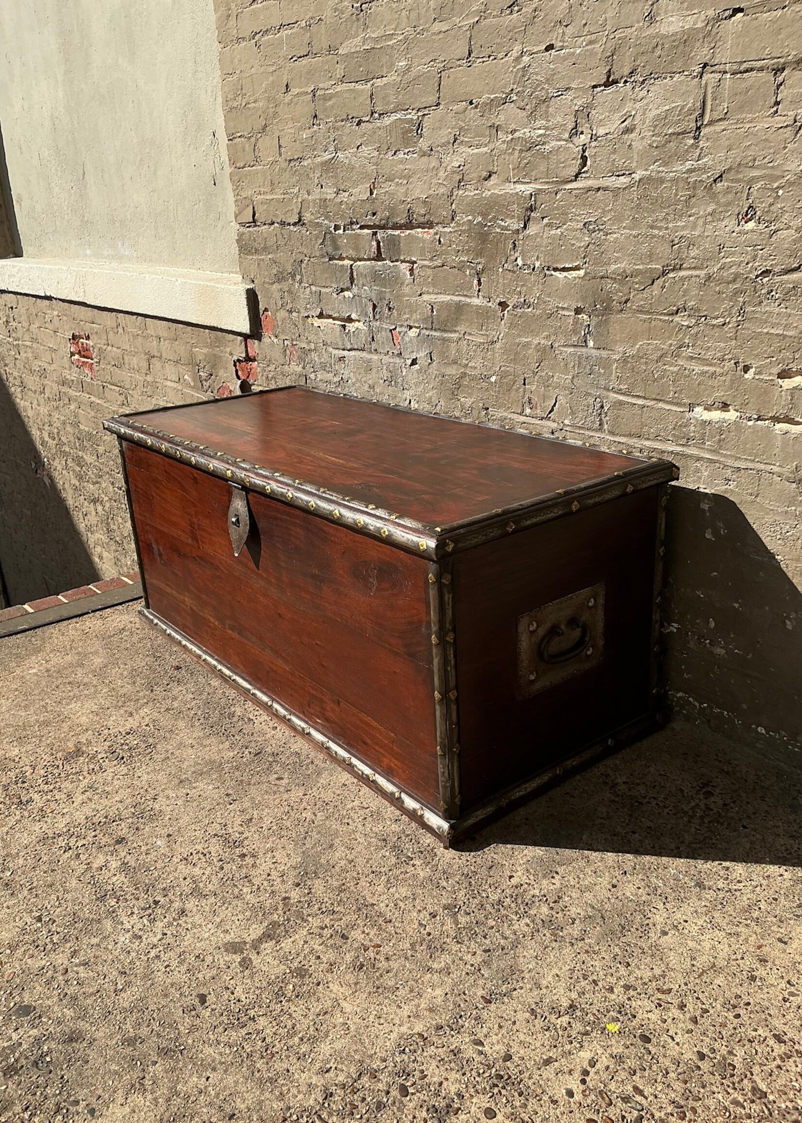 GOODWOOD Teak Metal Clad Trunk