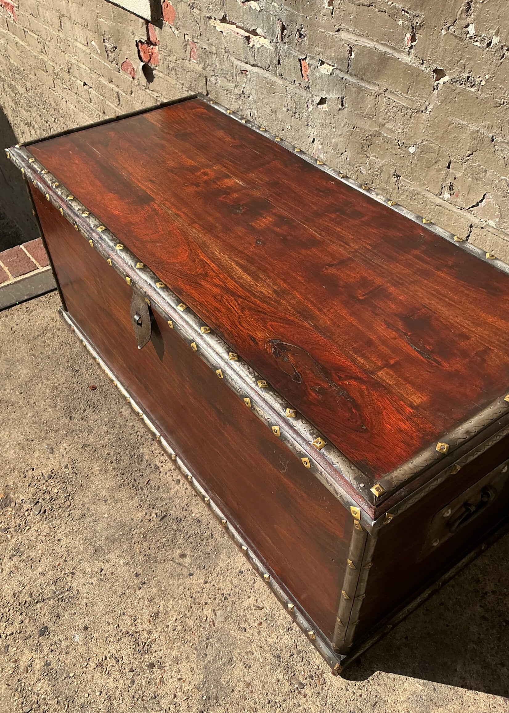 GOODWOOD Teak Metal Clad Trunk