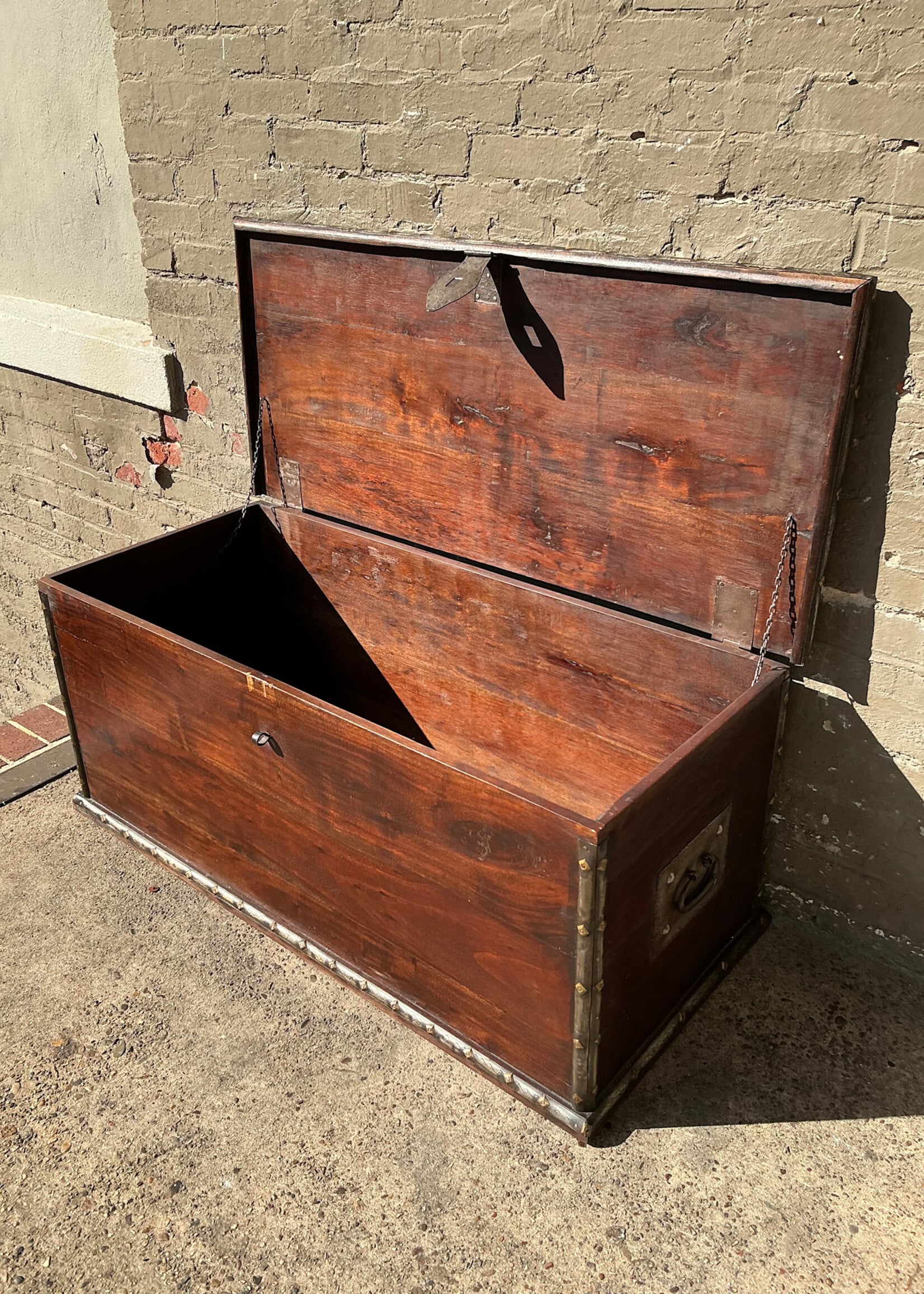 GOODWOOD Teak Metal Clad Trunk