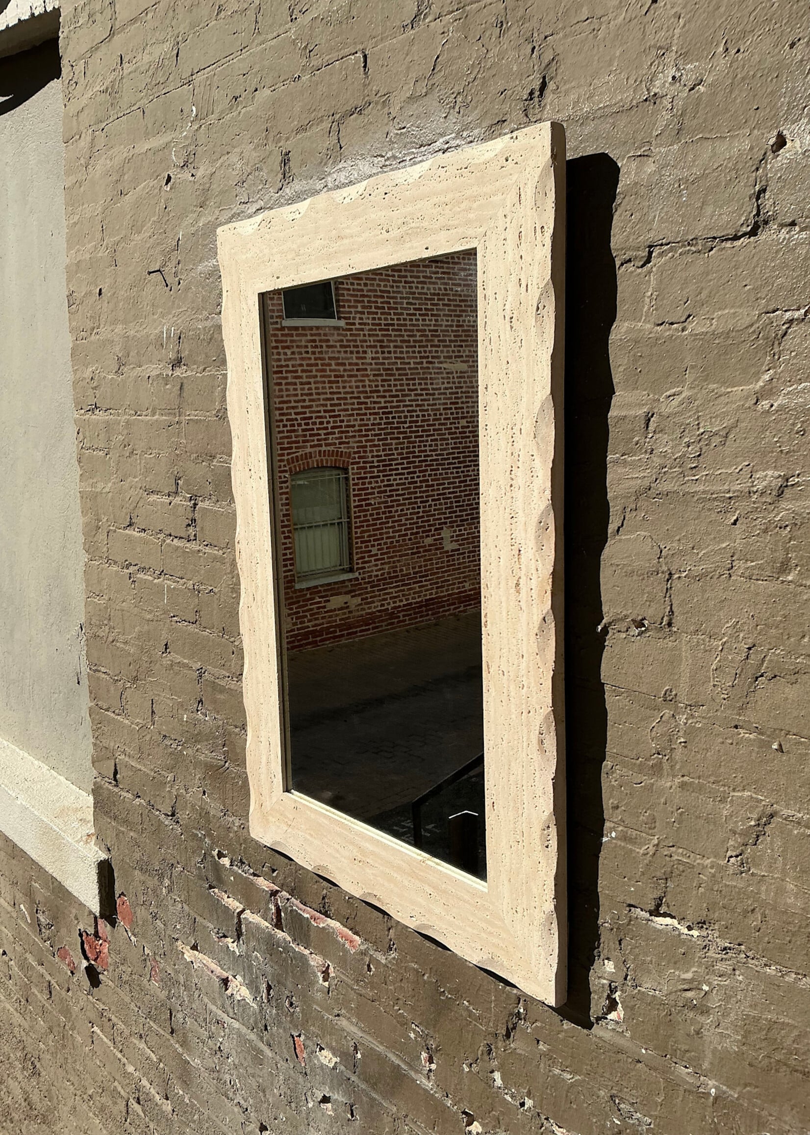 GOODWOOD Faux Travertine Plaster Mirror